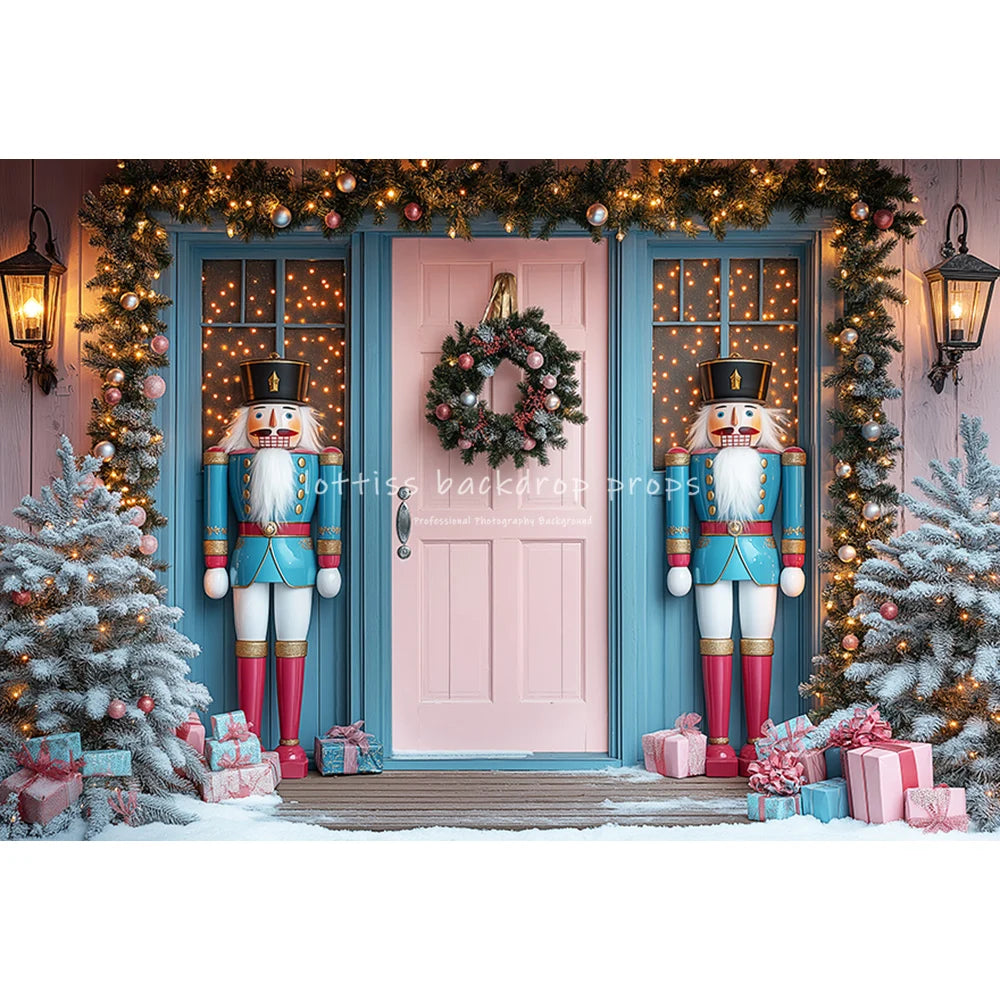 Christmas Nutcracker Store Backdrops Kids Adult Photography Child Baby Photocall Winter Xmas Trees Street House Backgrounds