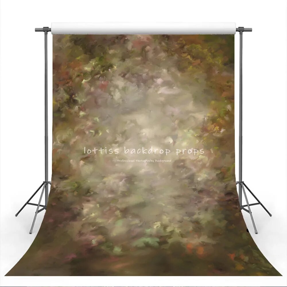 Art Abstract Floral Polyester Backdrop For Adult Portrait Photography Painting Flower Pregant Kids Newborn Photoshoot Background