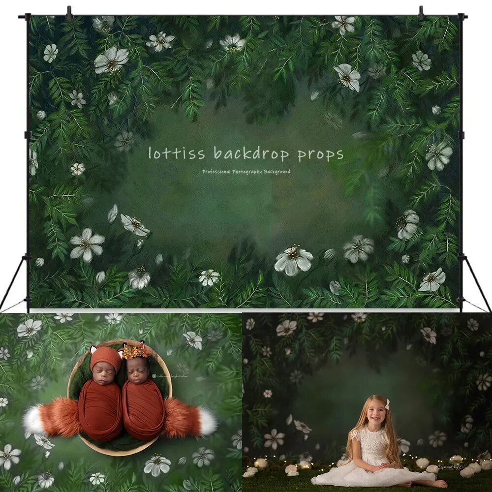 Hand Painting Abstract Photography Backdrops Garden Forest Fresh Flowers Child Portrait Photo Background Studio Photocall