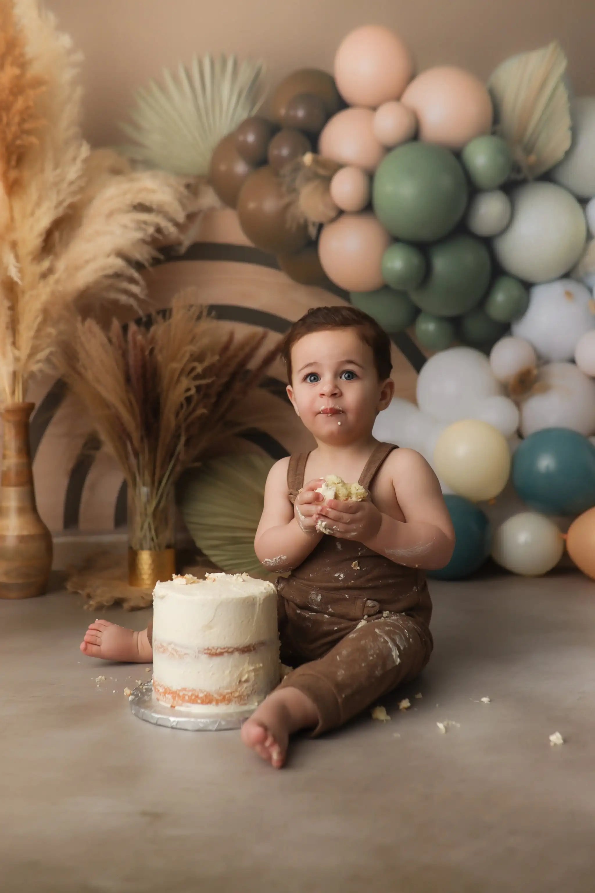 Boy Boho Rainbow Photography Backdrops Birthday Boy Kids Cake Smash Photocall Balloons Backgrounds