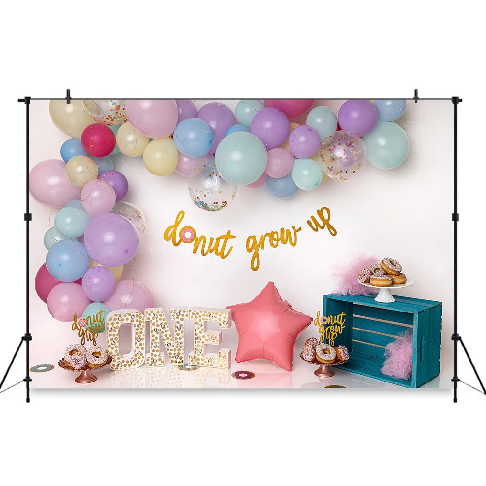 Wisteria Whisper Backdrop Balloon Arch Kids Baby Cake Smash Photography Props Child Girls Adult Birthday Studio Backgrounds