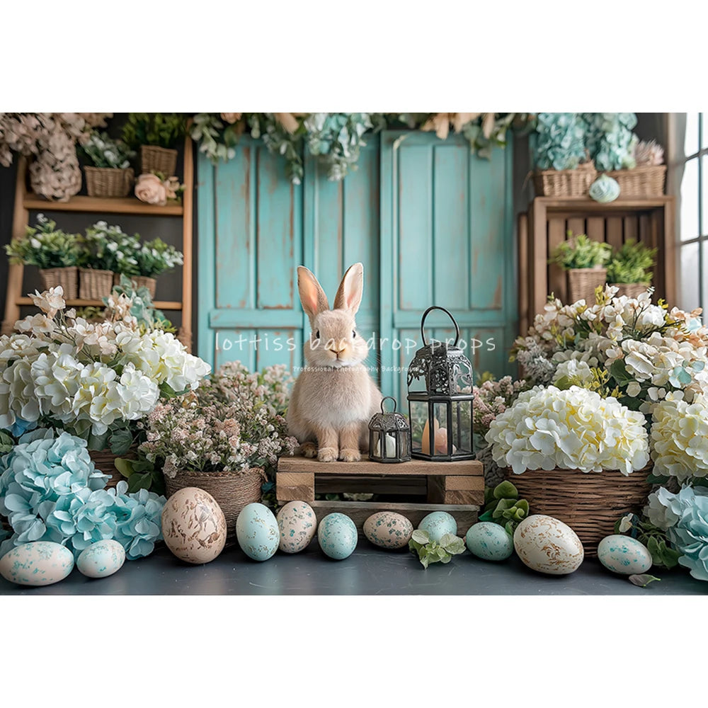 Easter Pink Sky Bunnies Farm Backdrops Kids Baby Birthday Cake Smash Photocall Child Wooden Cottage Carrots Backgrounds