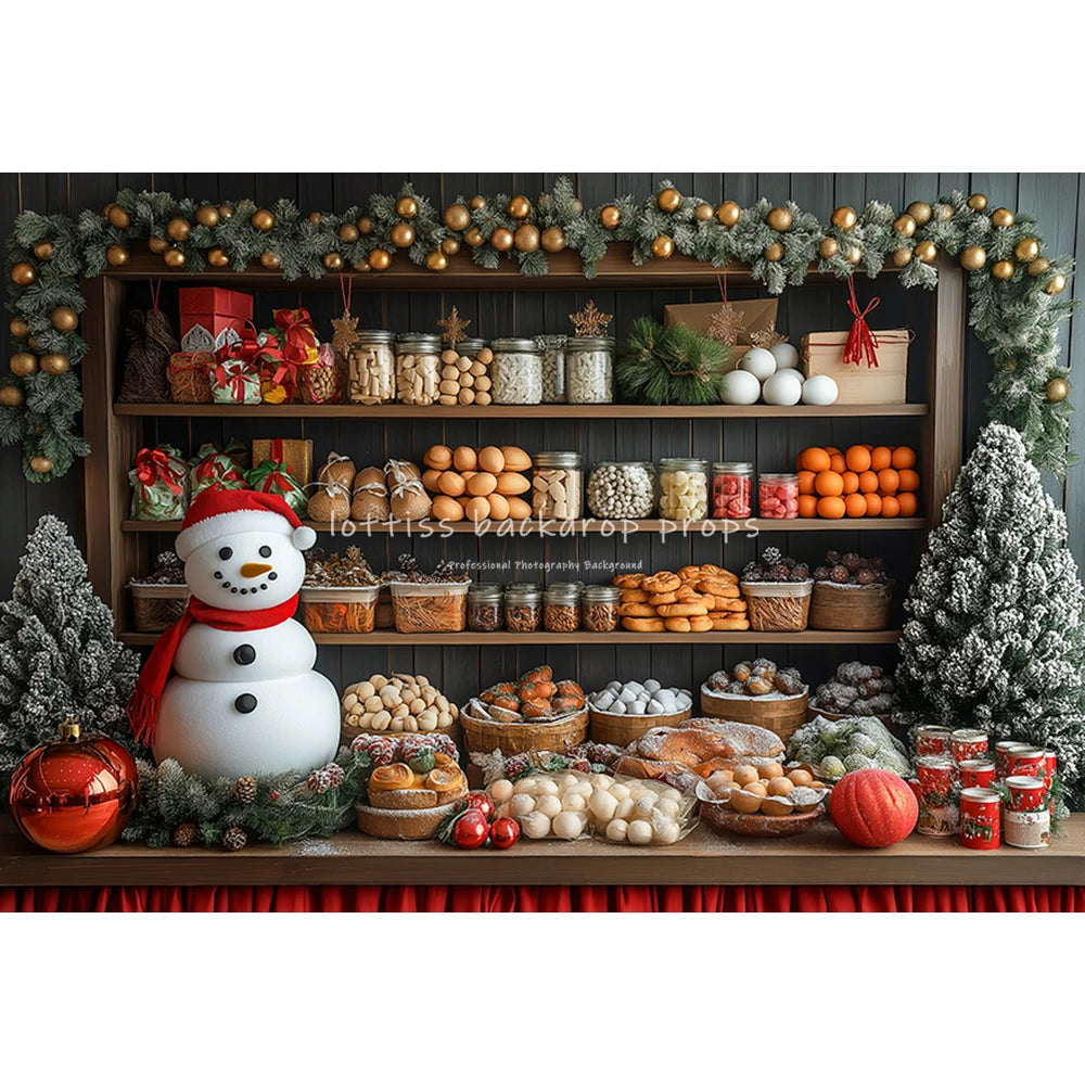 Christmas Kitchen Cupboard Backdrops Kids Family Photography Child Adult Photocall Xmas Living Room Bookcase Trees Backgrounds