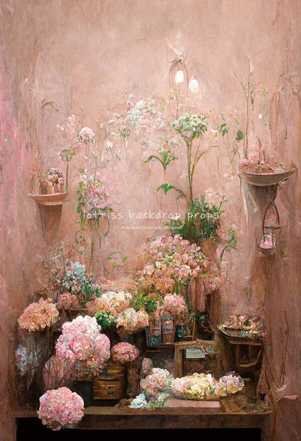 Floral Windows Backdrops Retro Castle Kids Adult Photocall Oil Painting Spring Flower Garden Background Photography  Props