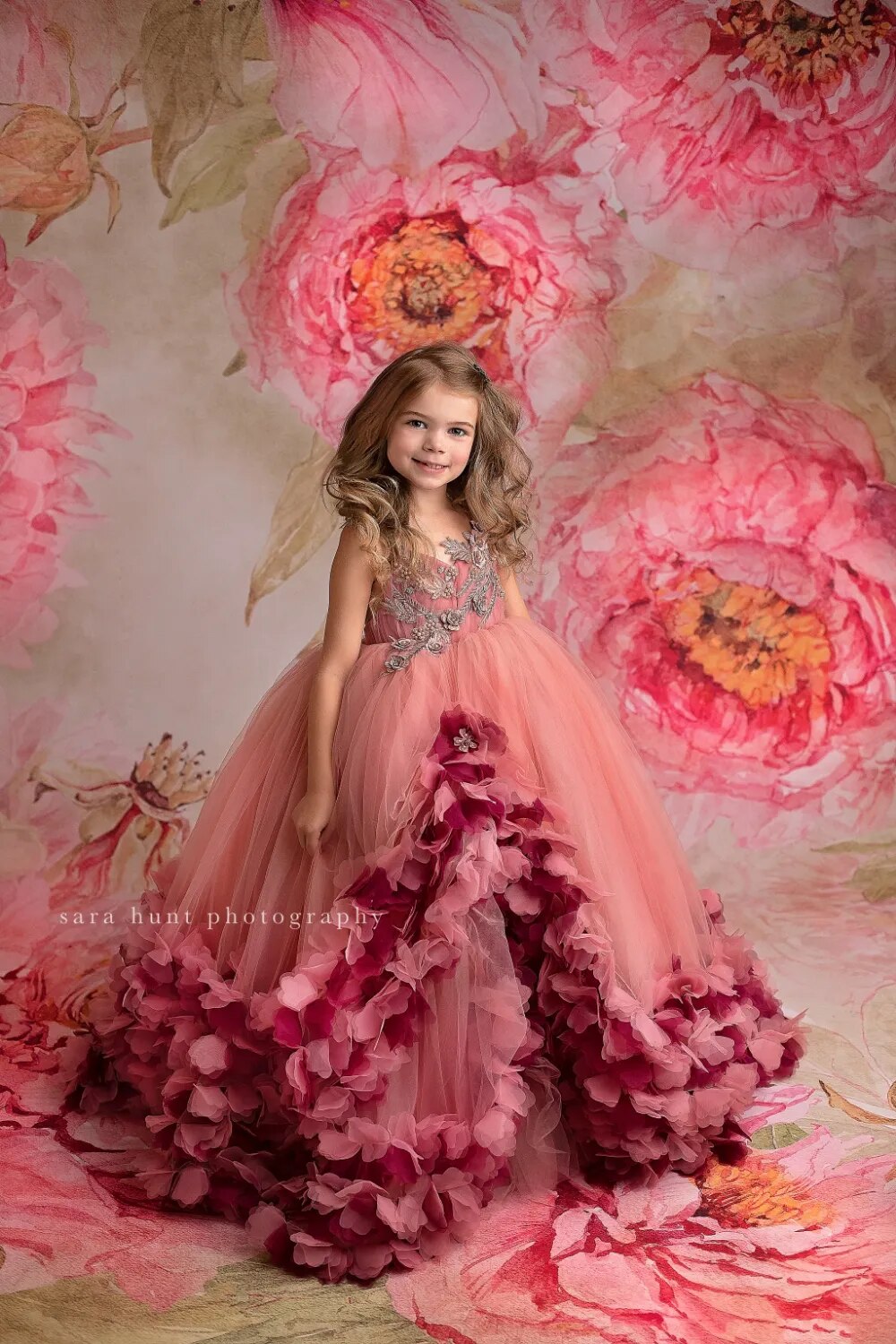 Watercolor Floral Backdrop Girl Portrait Pregnant Woman Photography Children Baby Photostudio Props Pink Flower Background