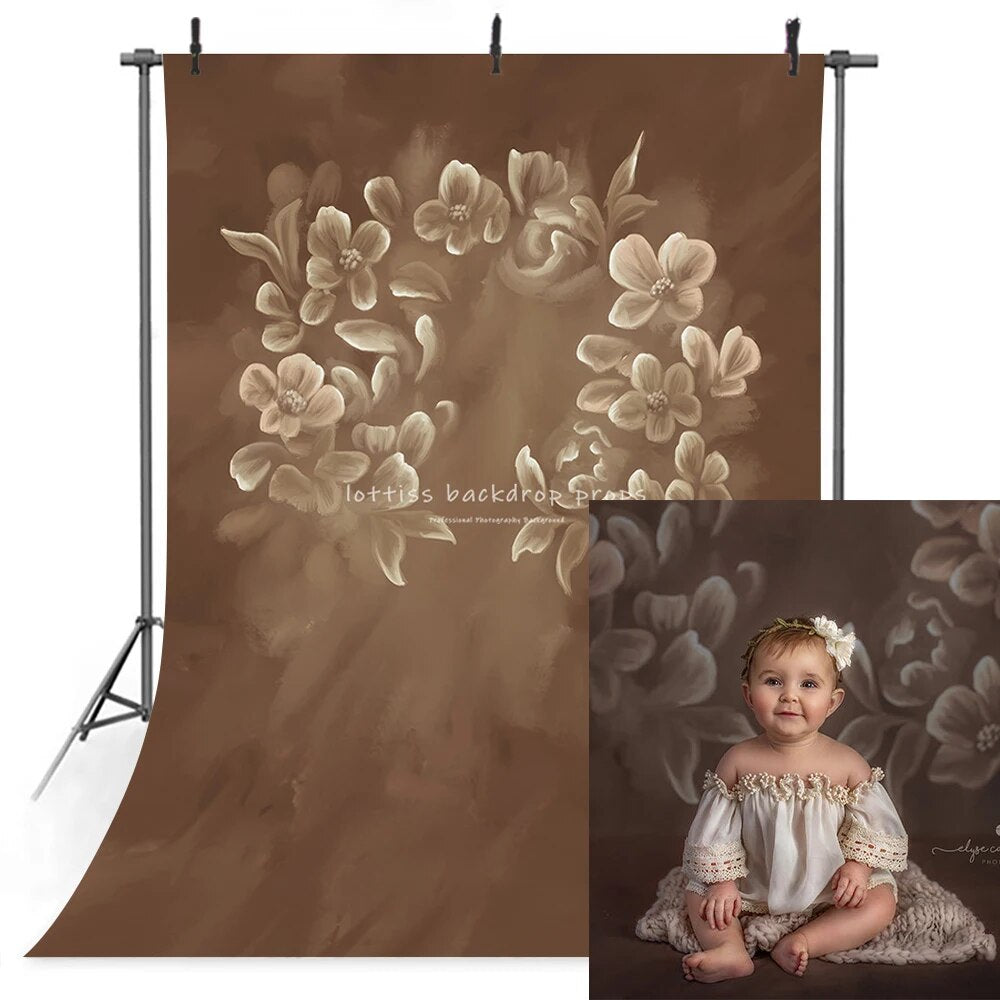 Fine Art Flower Backdrops Kids Baby Photography Props Newborn Birthday Child Adult Photocall Hand Painting Floral Background