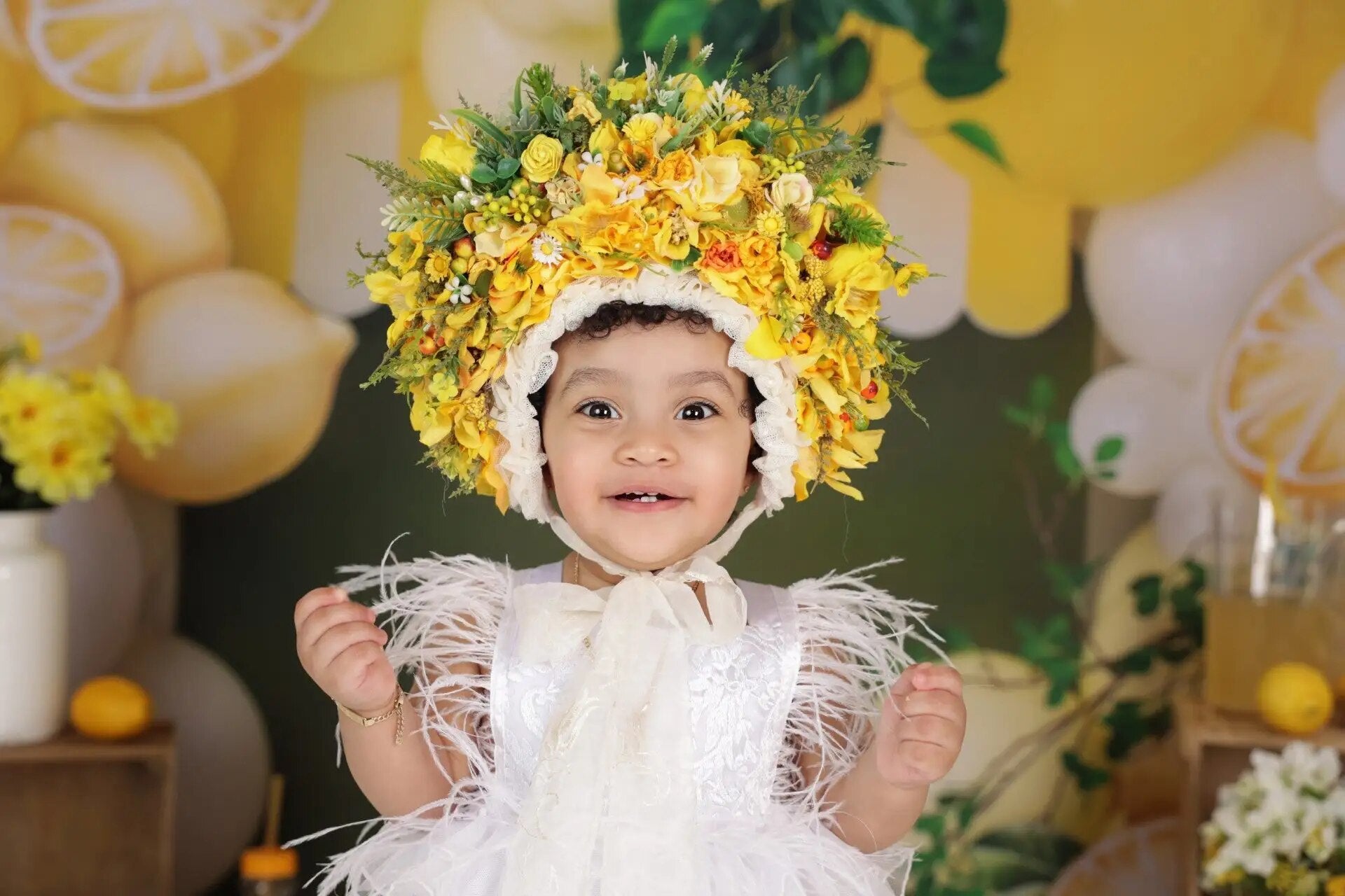 Summer Bright Lemons Backdrops Baby Kids Photography Portrait Props 1st Birthday Cake Smash Photostudio Background