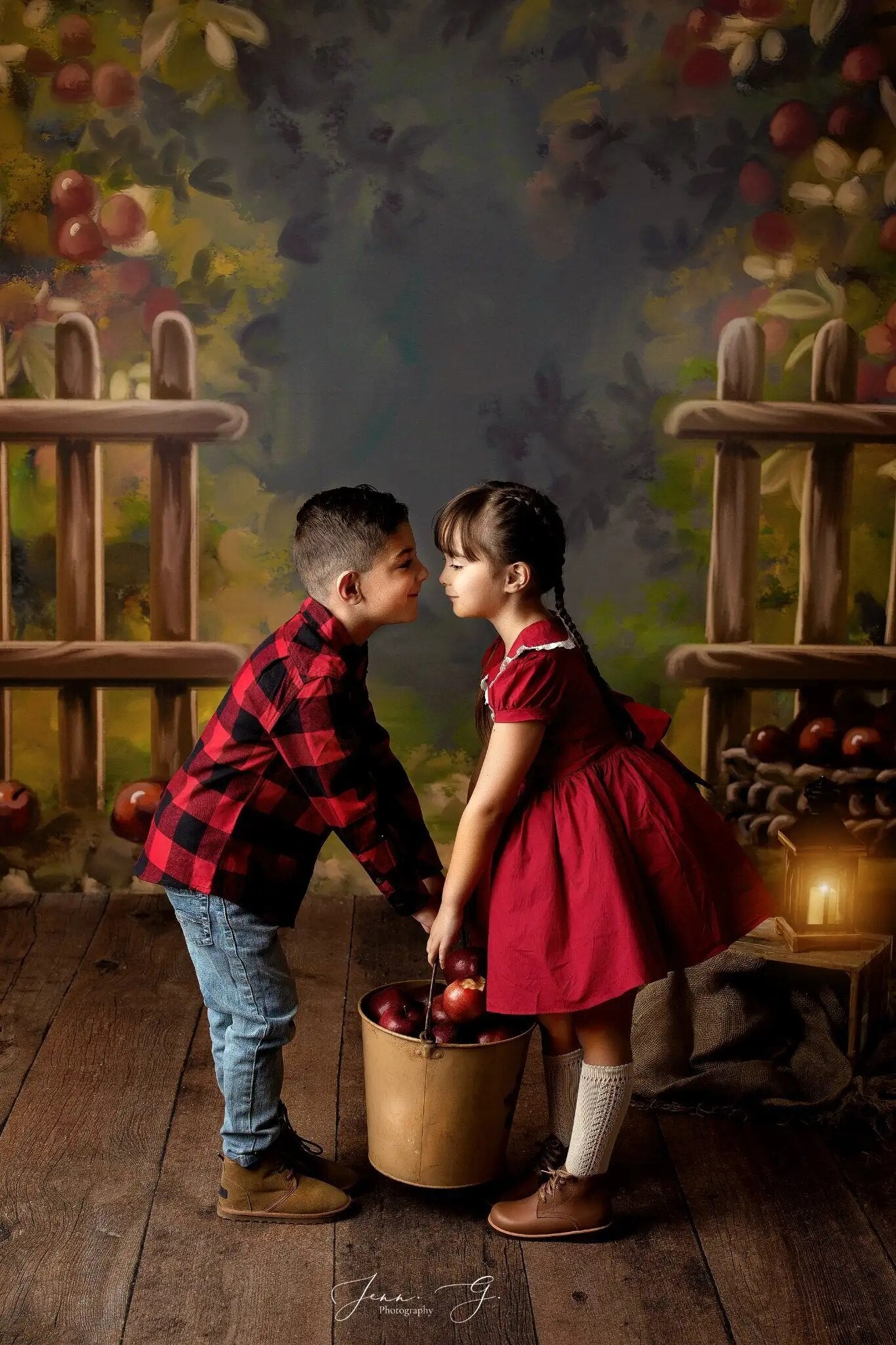 Arrière-plan rustique de pommier d'automne, accessoires de photographie pour enfants et bébés, gâteau d'anniversaire pour enfants, arrière-plan de forêt pour Festival d'automne 