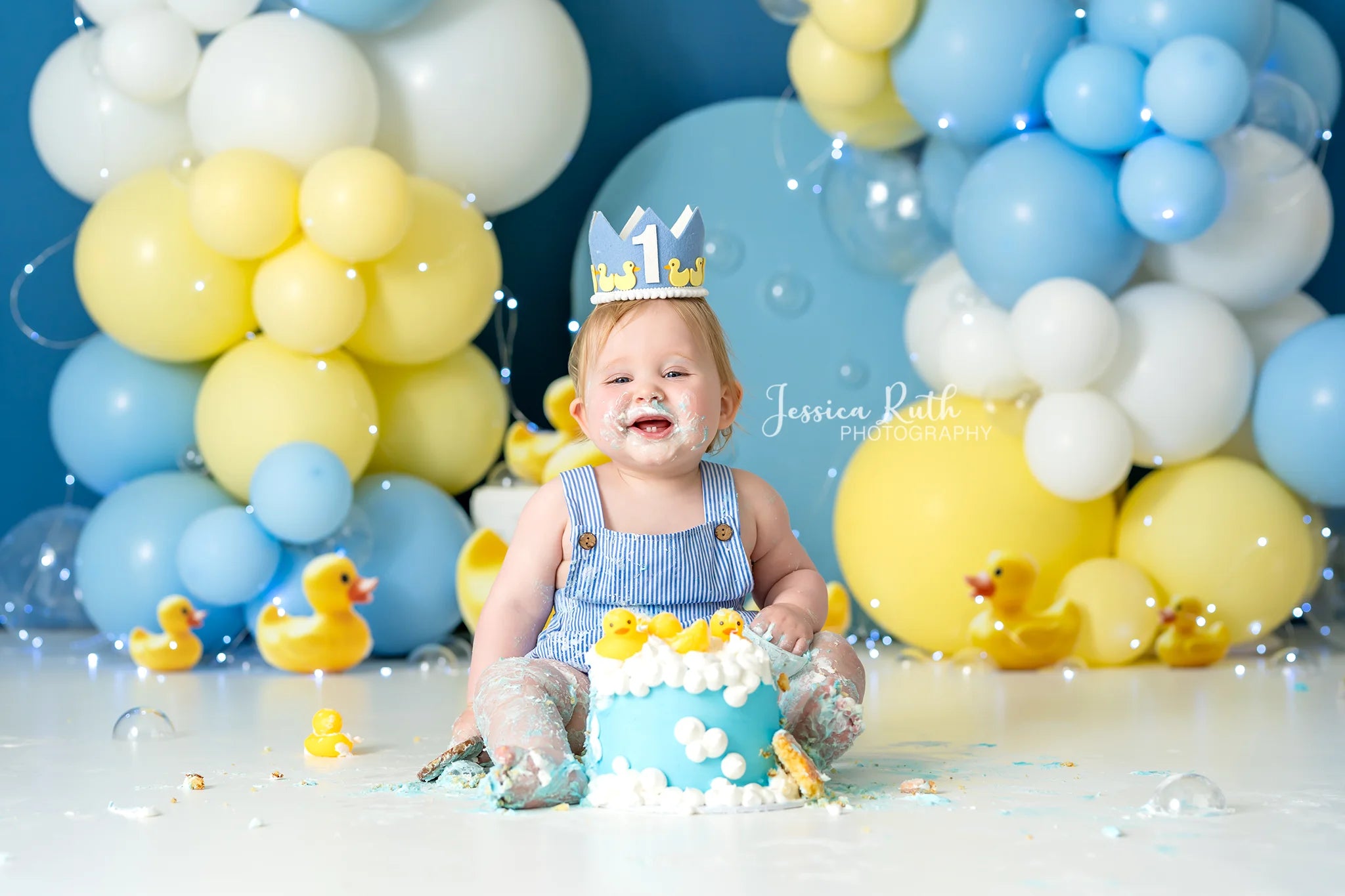 Rubber Ducky Balloons Birthday Backdrop Kids Baby Cake Smash Photography Props Child Adult Birthday Photo Shoot Backgrounds