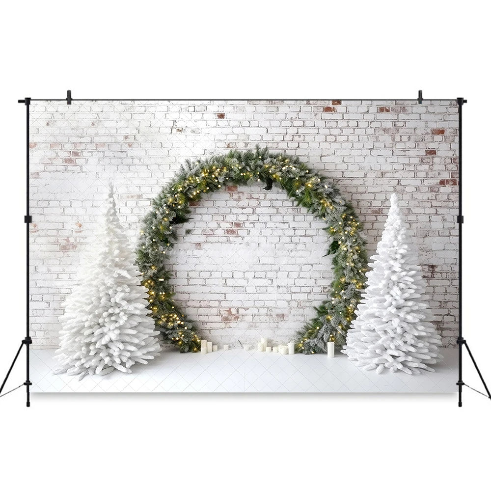 Merry Christmas Backdrop Fireplace Christmas-tree Kids Baby Cake Smash Photography Props Child Family Photoshoot Backgrounds