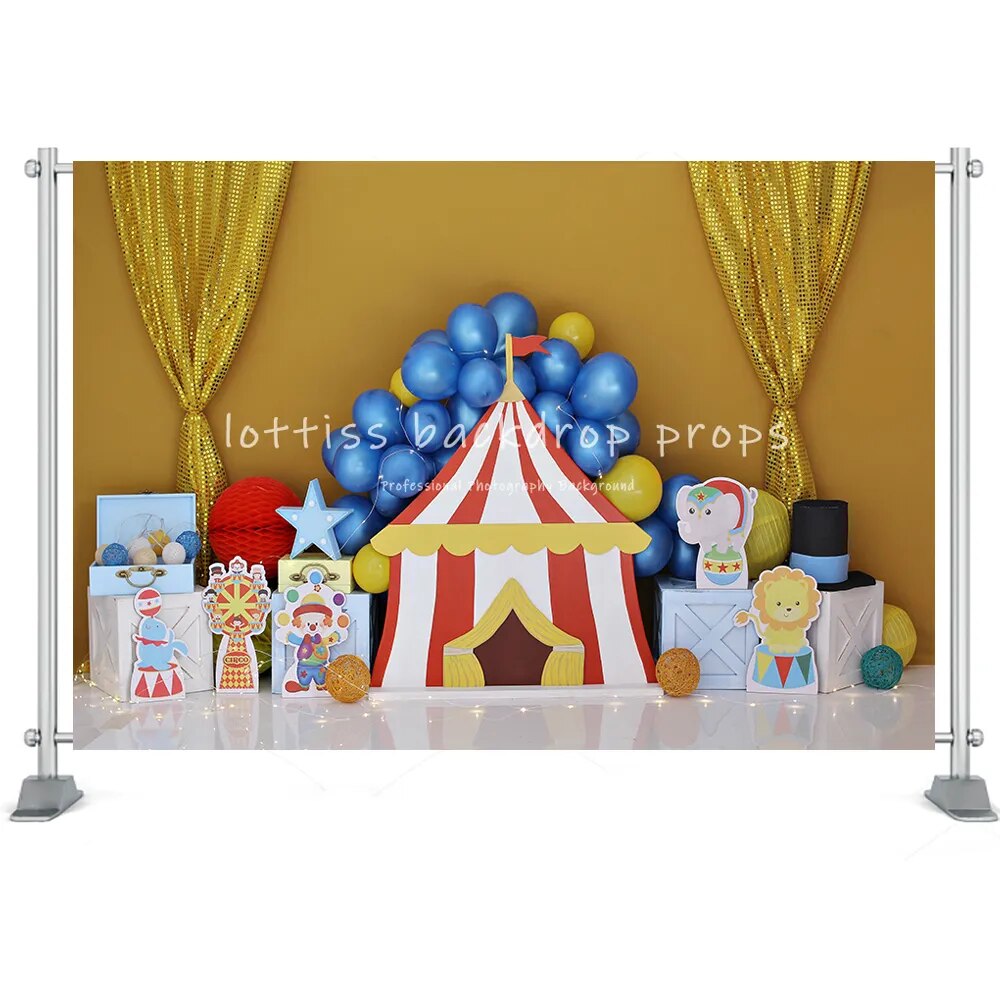 Toile de fond pour photographie de cirque, décor de fête d'anniversaire pour enfants, Portrait de nouveau-né, grande roue, arrière-plan pour Studio Photo 