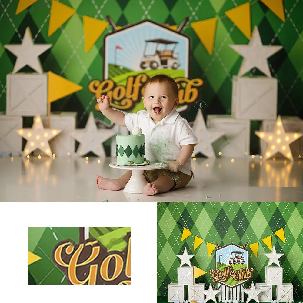 Golf Club Boys Birthday Backdrop Sports Theme Kids Baby Cake Smash Photography Props Girls Adult Studio Backgrounds