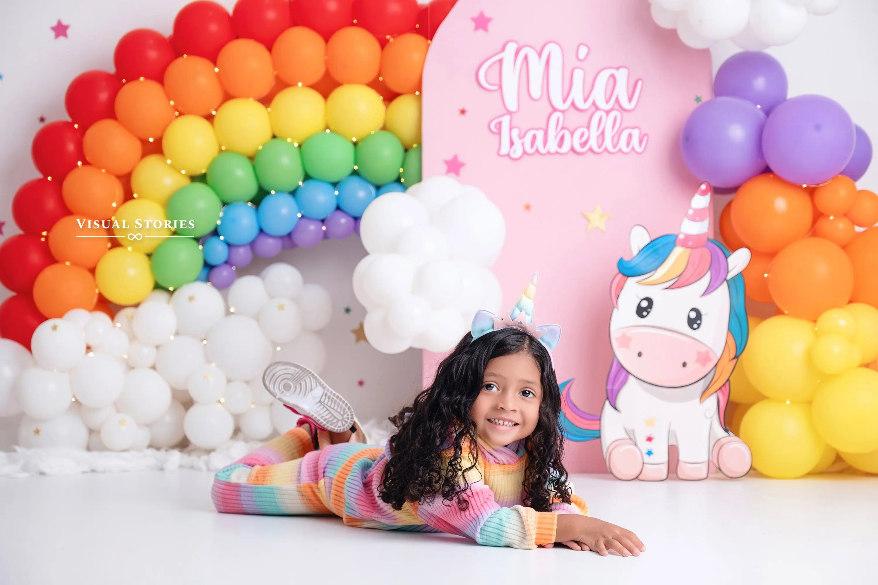 Rainbow Balloons Photography Backdrop Kids Baby Cake Smash Photocall Decors Child Girls Adult Birthday Studio Backgrounds