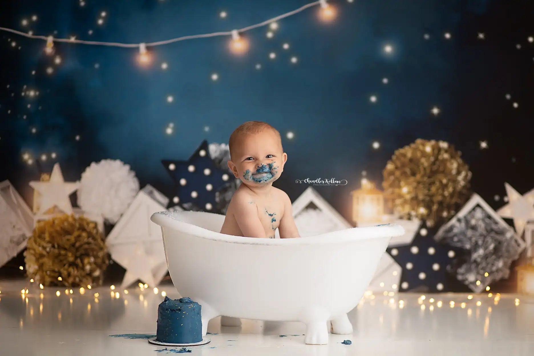 Starry Night Photography Backdrops Kids Adult Photocall Decors Baby Child Cake Smash Birthday Backgrounds