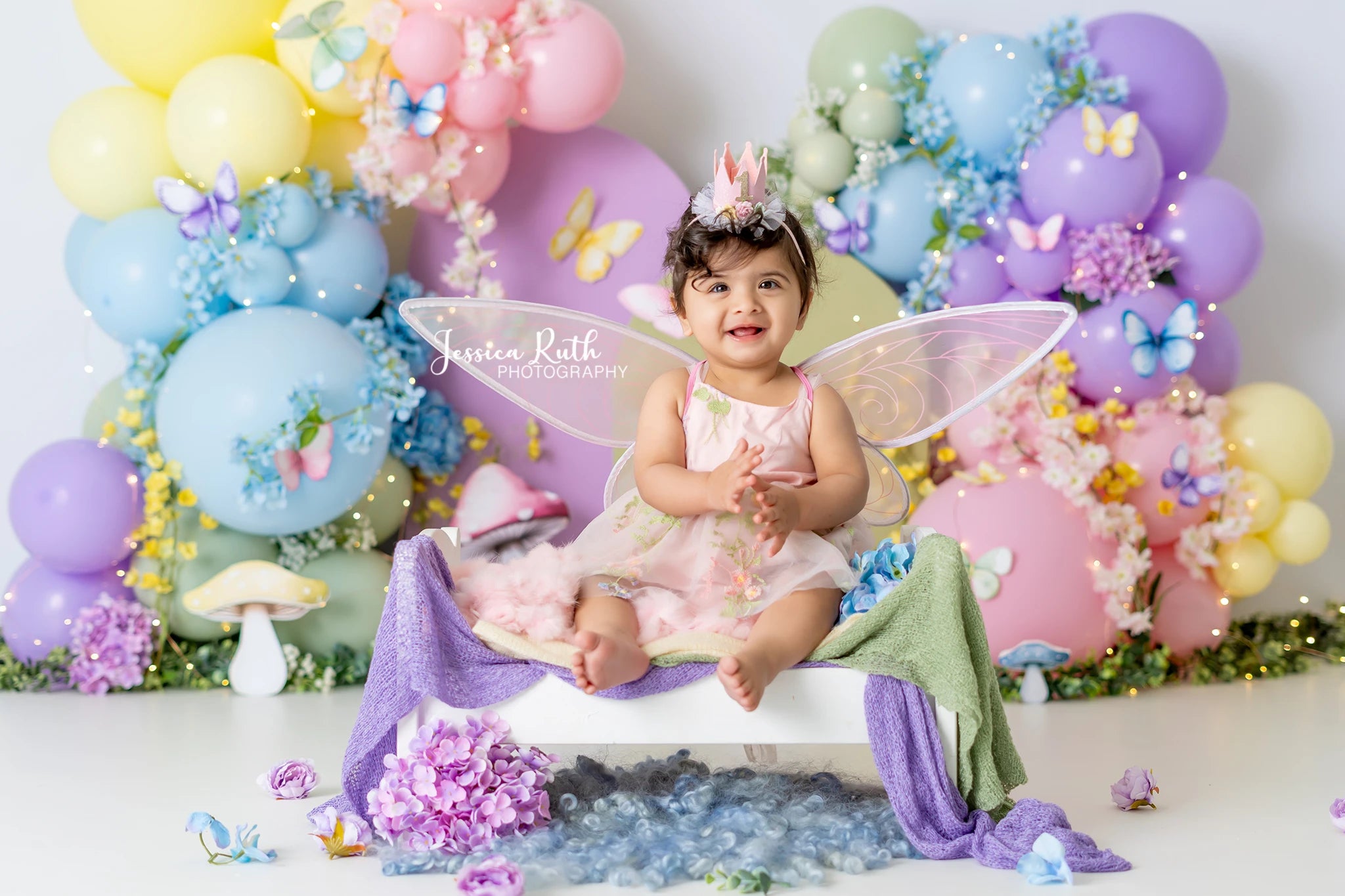 Spring Floral Balloons Photography Backdrop Kids Baby Cake Smash Photocall Decor Boho Rainbow Child Girl Adult Studio Background