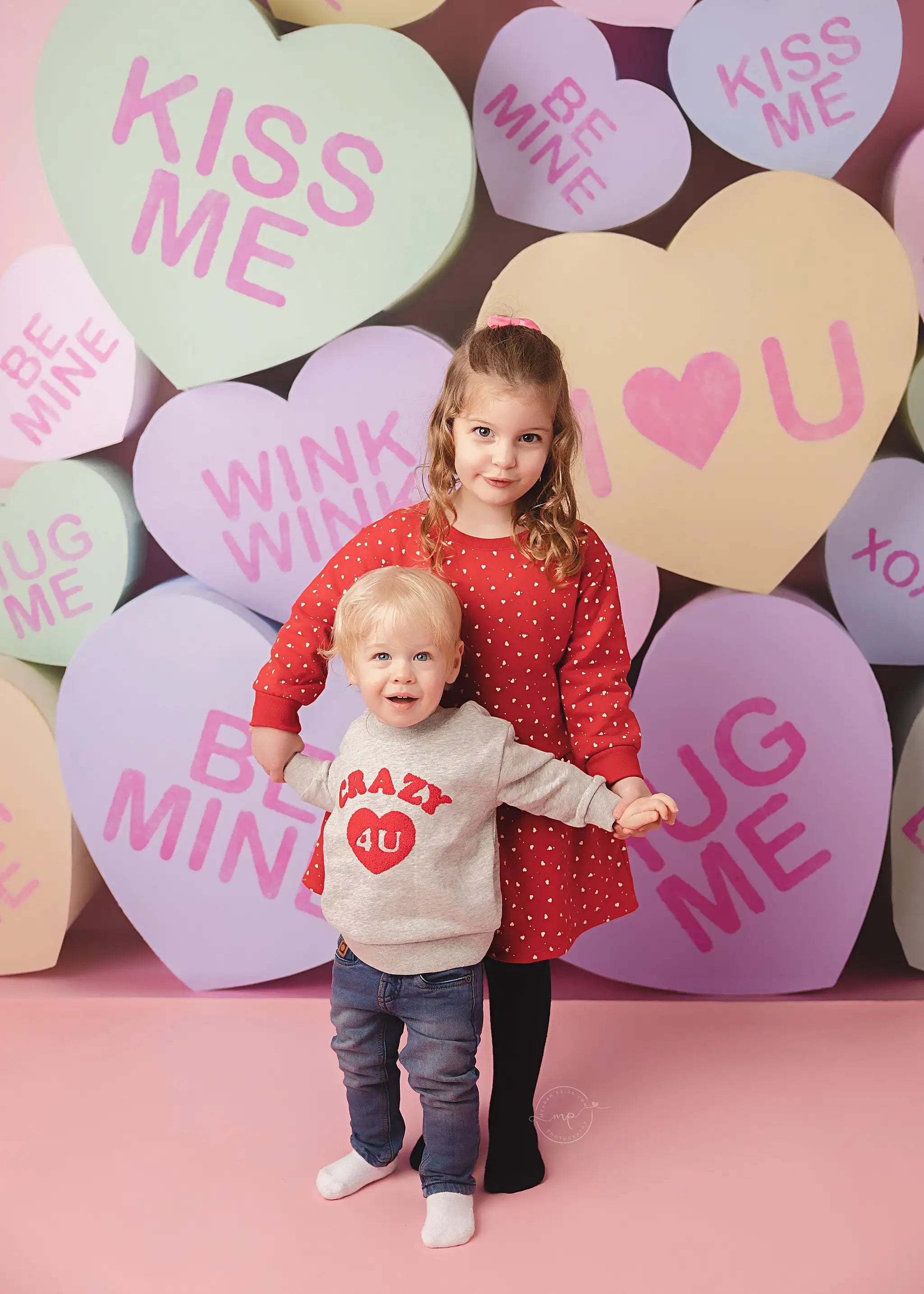 Candy Heart Wall Backdrops Kids Girl Photography Prop Child Baby Photocall Birthday Cake Smash Decor Valentine's Day Backgrounds