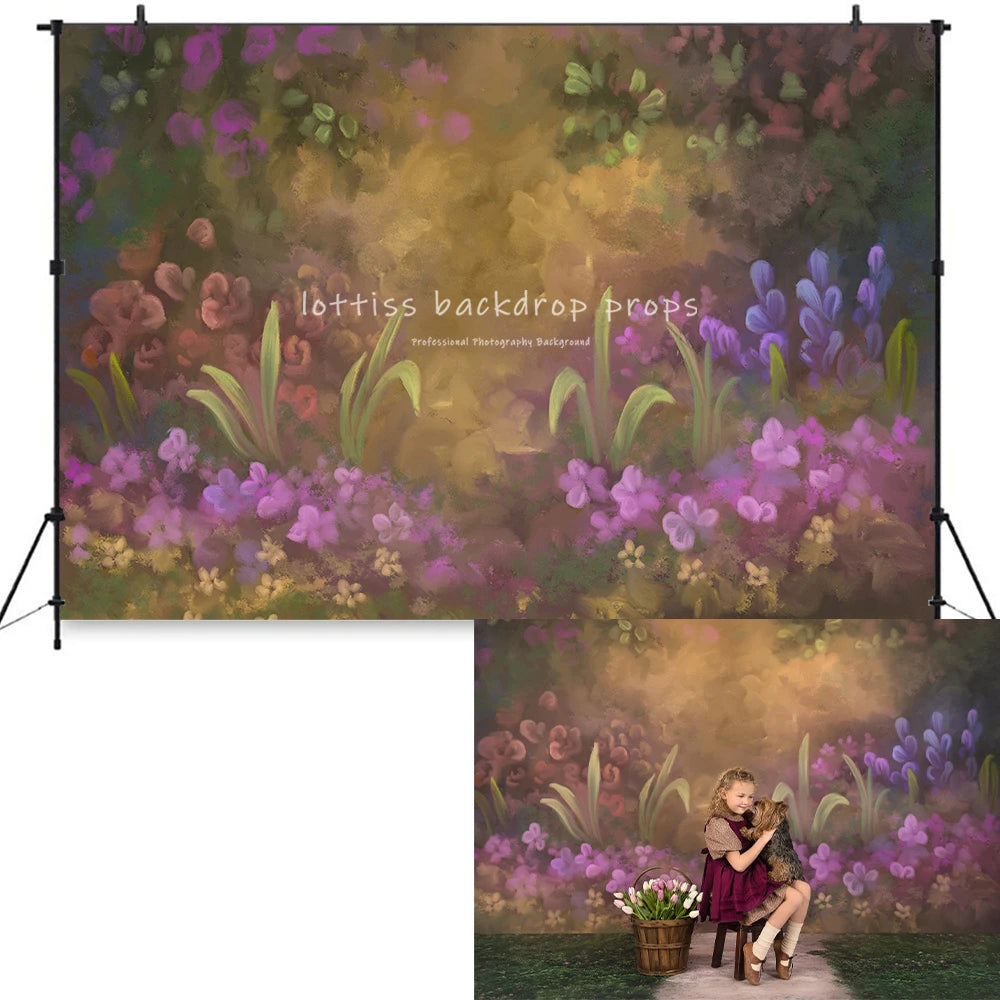 Garden Blooms Backdrops Kids Adult Photography Props Child Baby Photocall Decors Birthday Cake Smash Photo Backgrounds