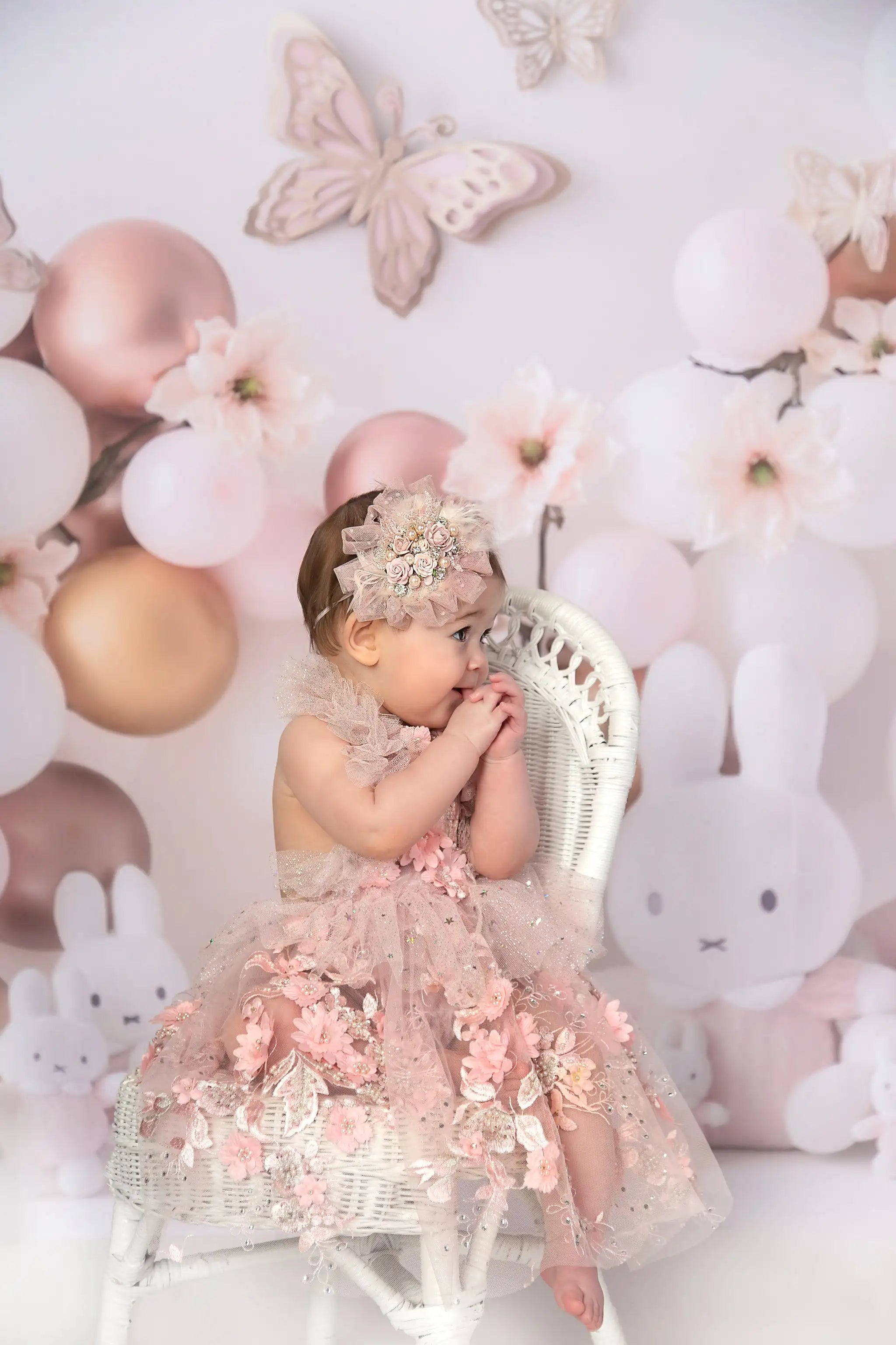 Butterflies Bunnies Blossoms Backdrops Kids Baby Easter Photography Child Girl Photocall Spring Balloons Photo Backgrounds