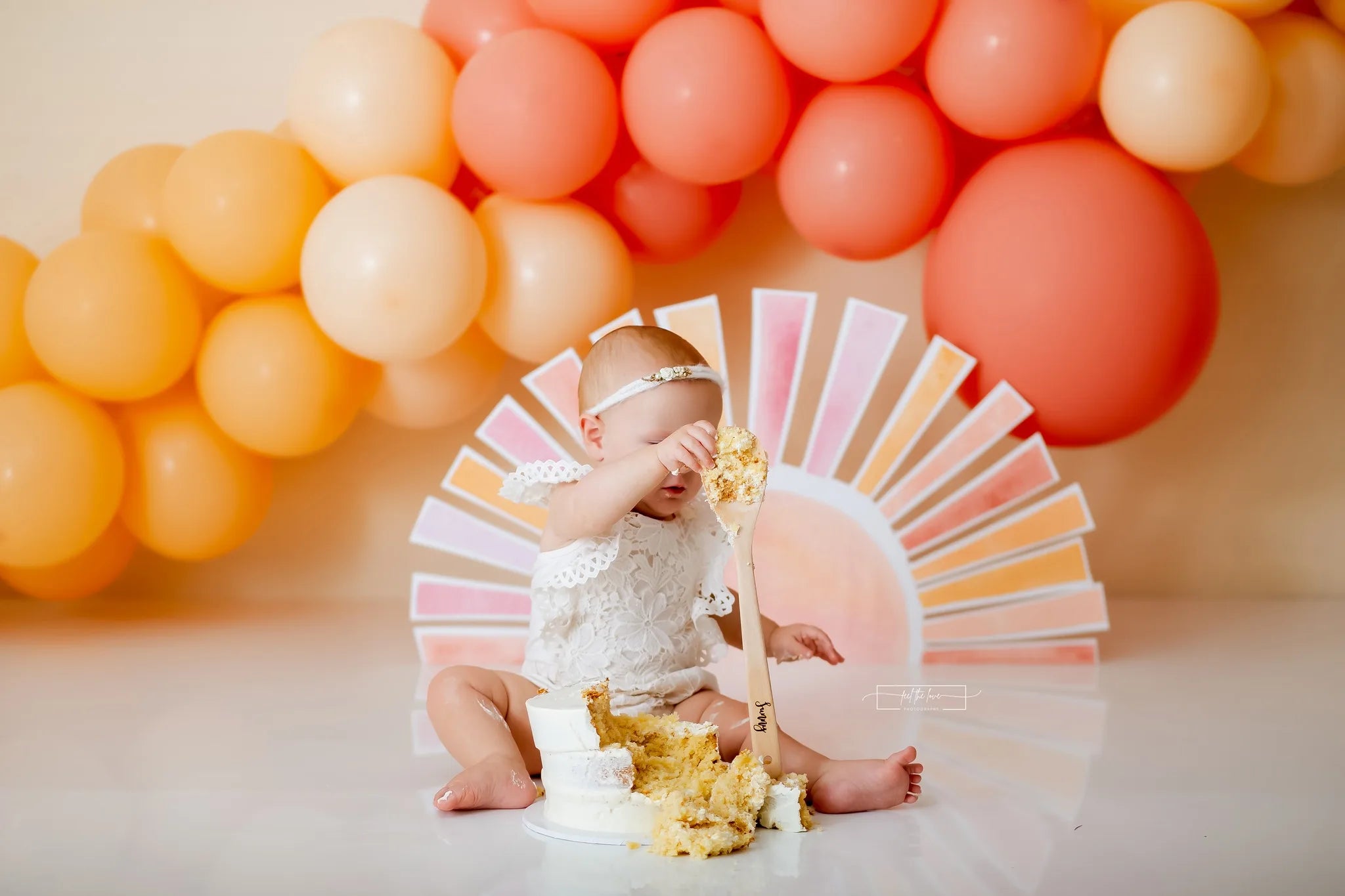 Sunny Boho Balloon Garland Backdrop Kids Baby Cake Smash Photocall Decors Child Adult Birthday Photography Backgrounds