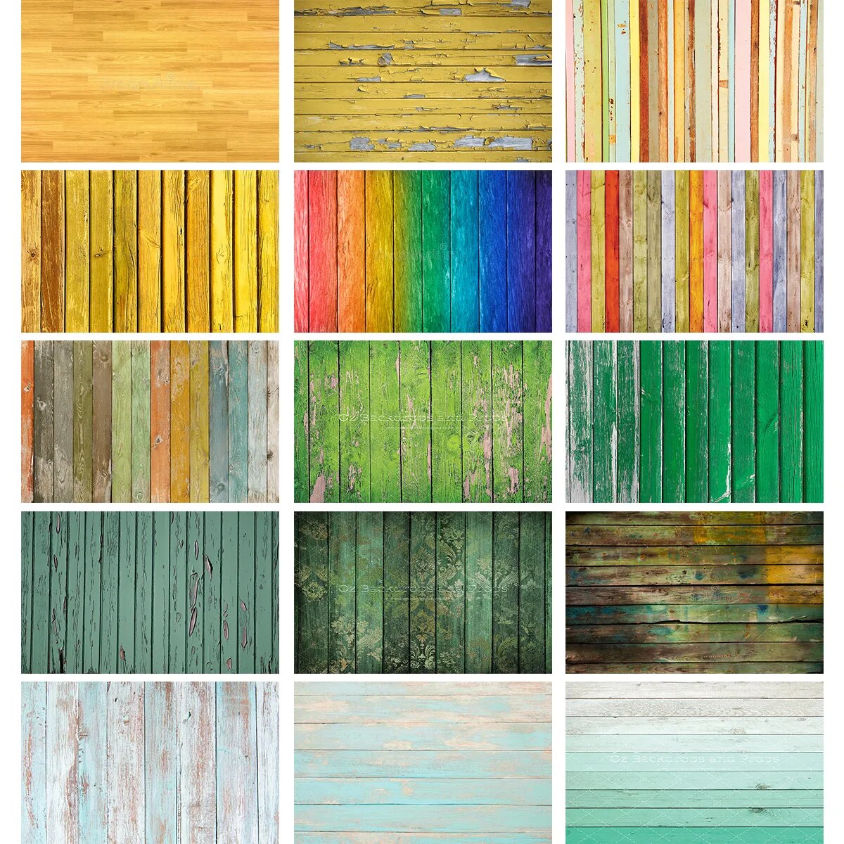 Colored Yellow Green Wood Board Themed Background Cloth For Photography Birthday Party Kid Portrait Backdrop Series Three