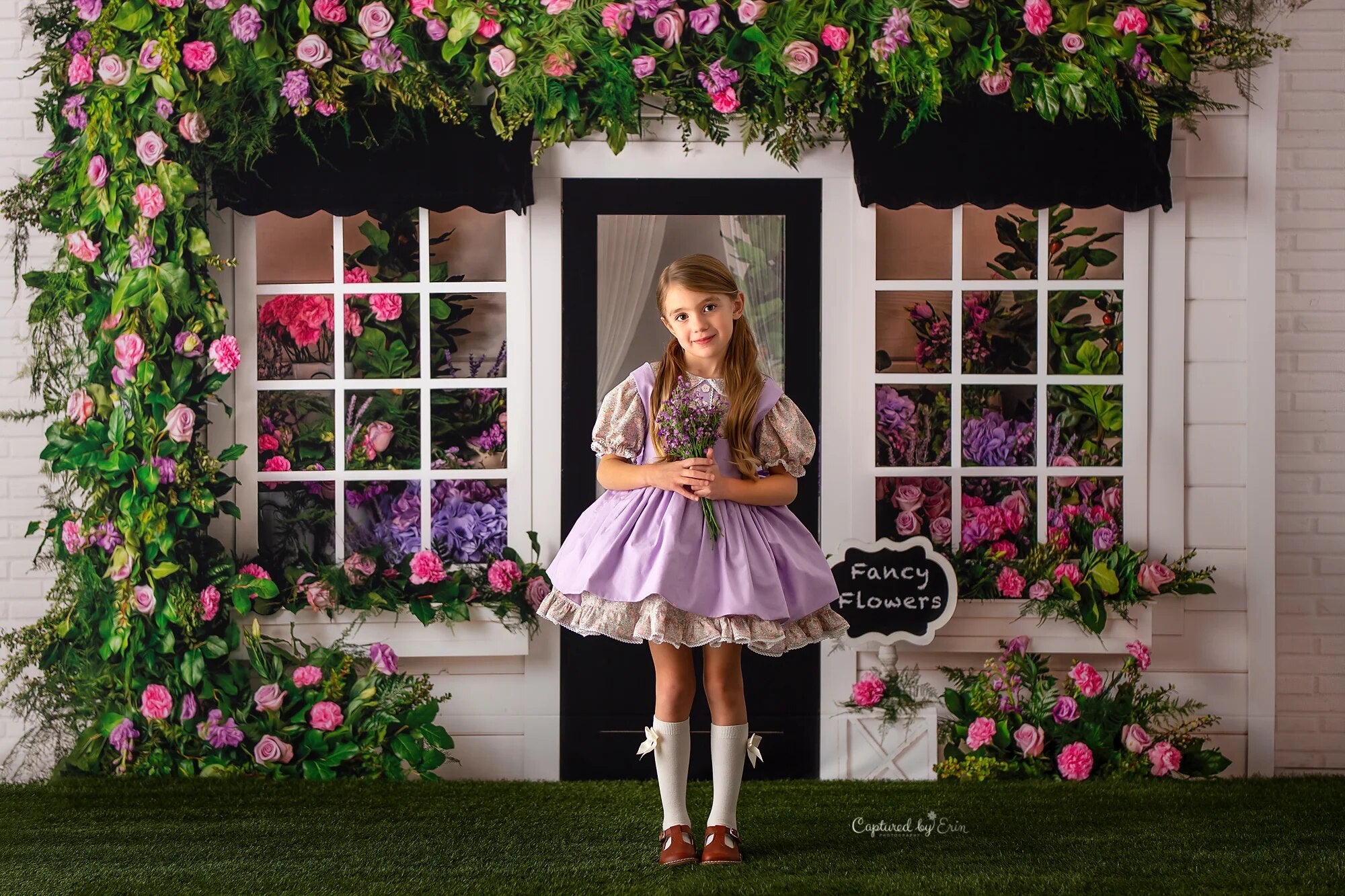 Village Florist Backdrops Girl Kids Photography Props Child Adult Photocall Decors Spring Flower Store Background