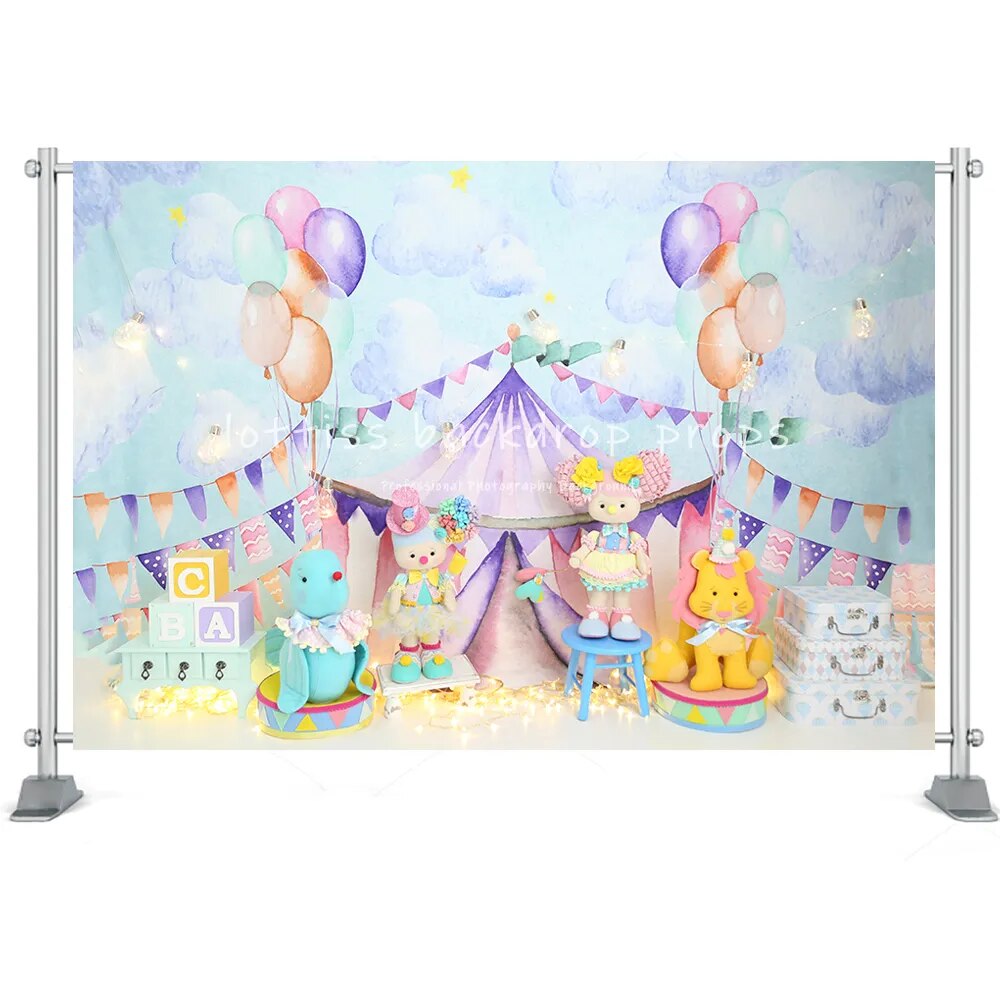 Circus Photography Backdrop Kids Birthday Backdrop Newborn Child Portrait Party Decor Ferris Wheel Party Background Photo Studio