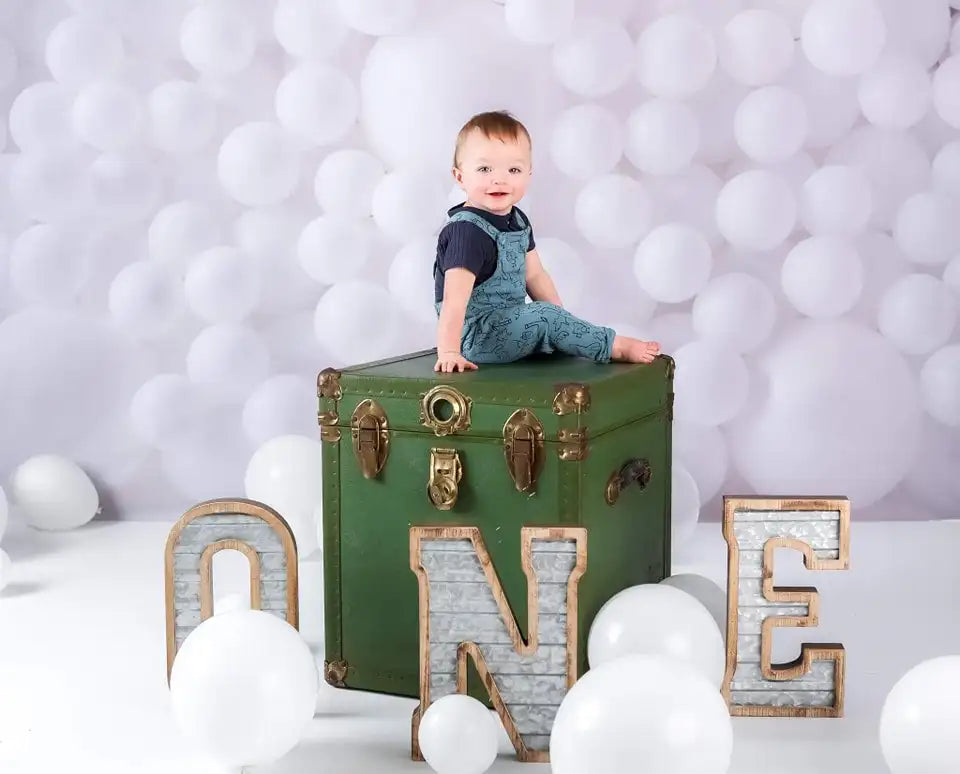 White Balloon Wall Photography Backdrop Kids Baby Cake Smash Photocall Decors Child Adult Photo Studio Backgrounds