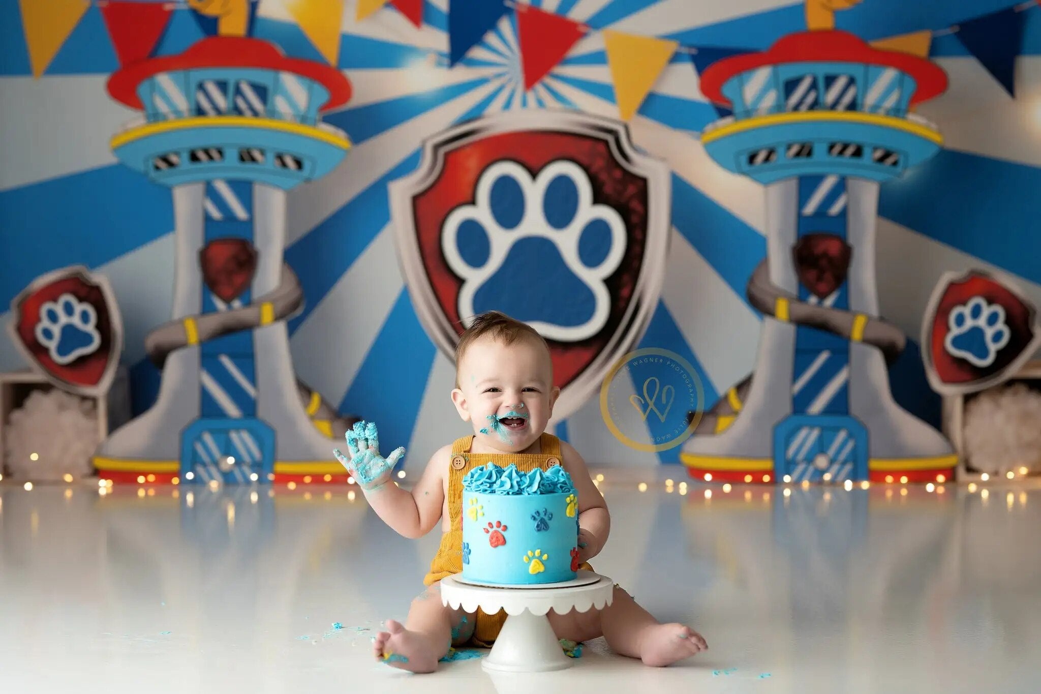 Paw Birthday Backdrops Kids Baby Photography Decors Child Adult Photocall Props Cake Smash Background