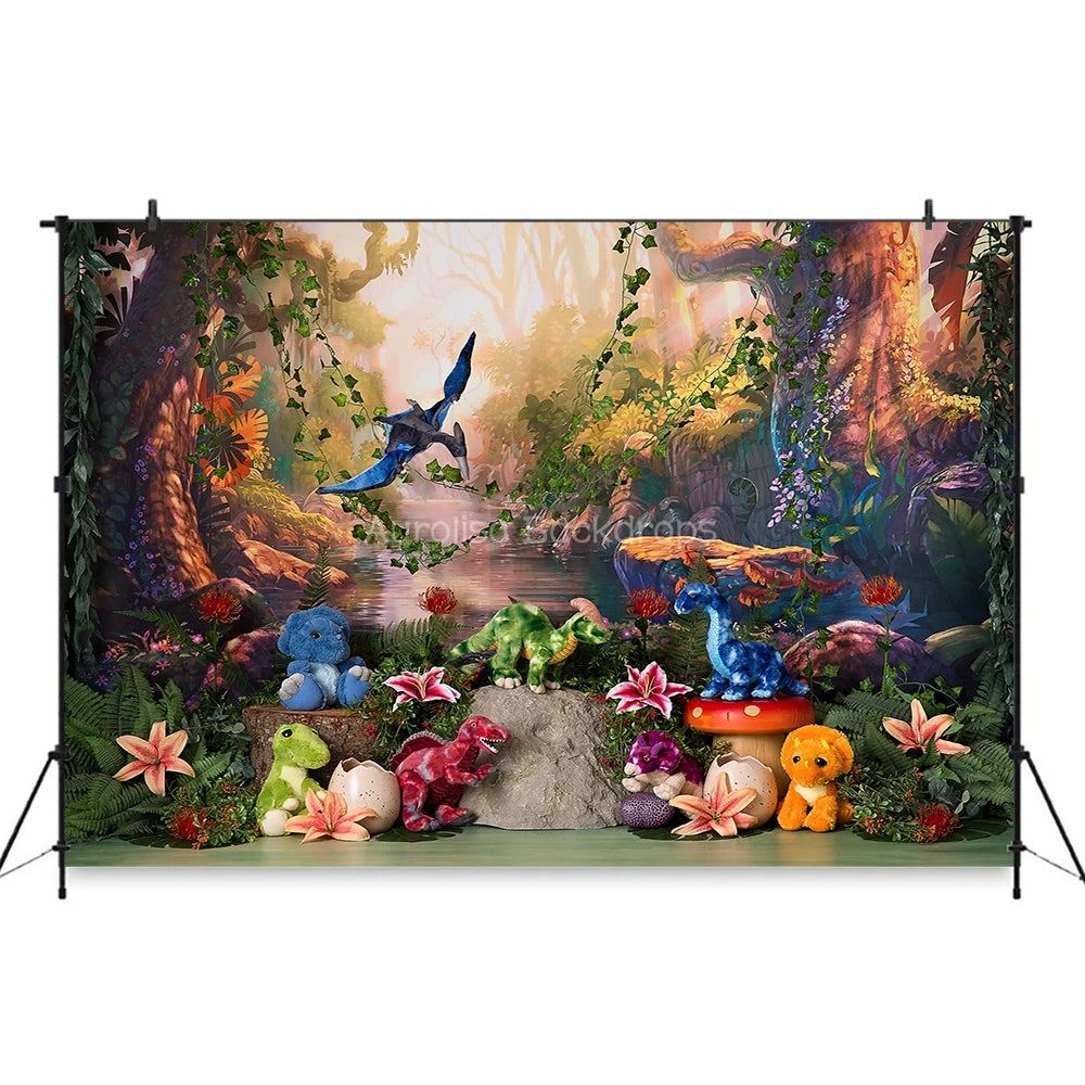 Woodland Cuties Animals Backdrops Kids Baby Photography Props Child Adult Photocall Decors Birthday Cake Smash Jungle Background