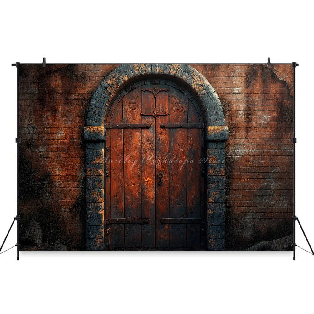 Colourful Arch Door Backdrop Kids Baby Portrait Photography Props Brick Wall Child Adult Photo Shoot Studio Backgrounds