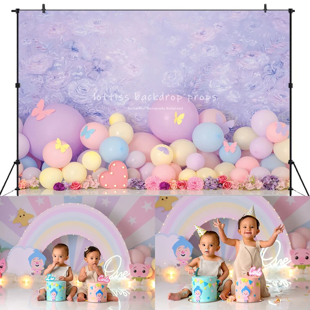 Princess Castle Backdrops Kids Baby Cake Smash Birthday Photography Props Newborn Photocall Dceors Jungle Animals Background