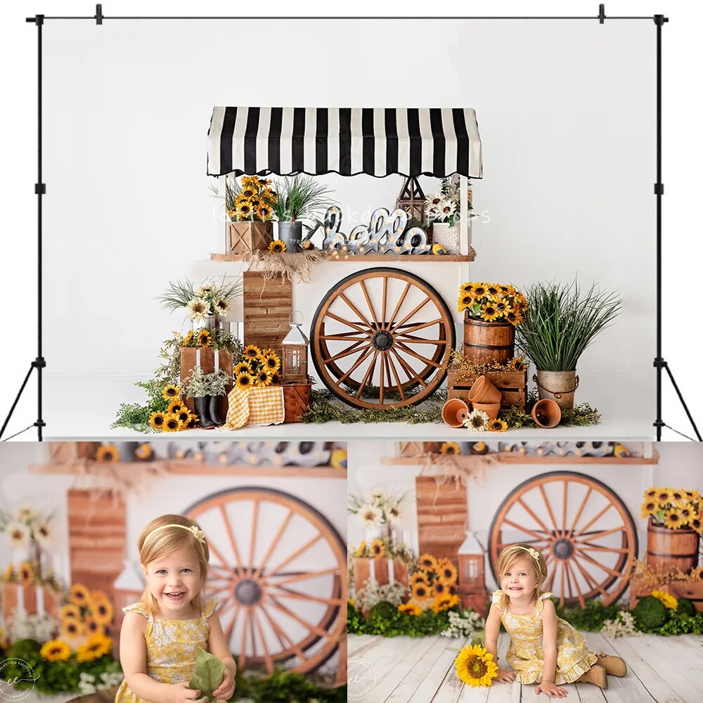 Cream Soda Dreams Backdrops Kids Baby Cake Smash Props Child Adult Birthday Photography Ice Cream Cart Background