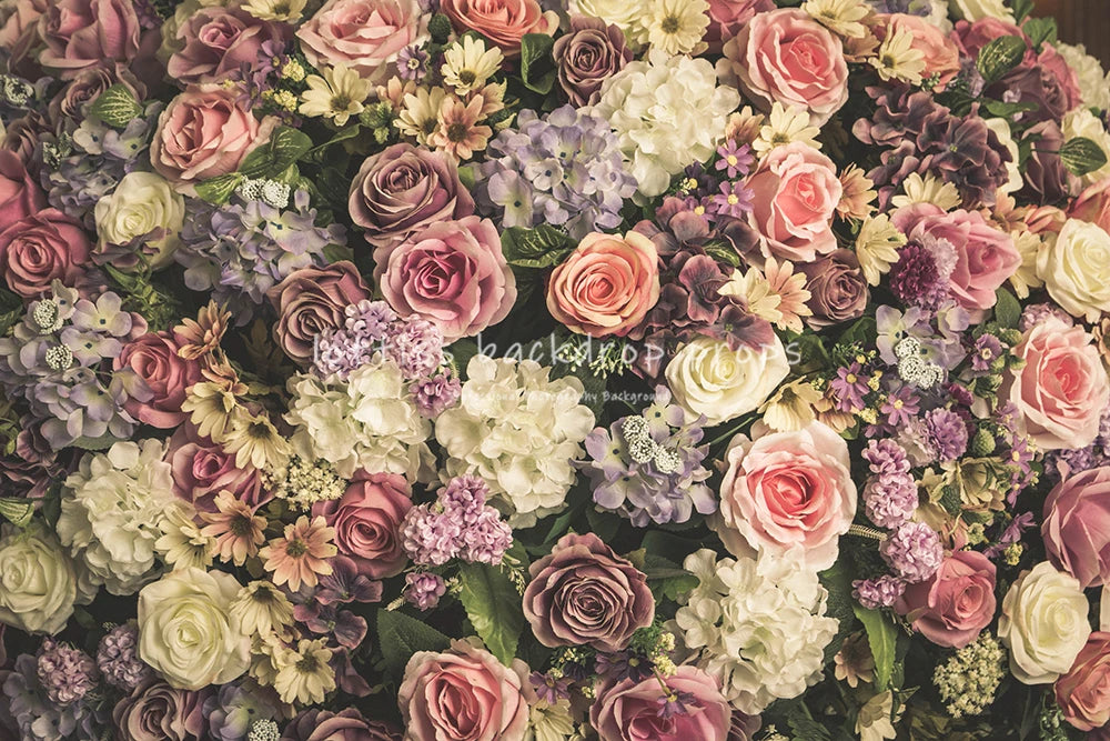 Colorful Floral Wall Backdrops Kids Adult Photography Props Wedding Birthday Valentine Day Photocall  Props Backgrounds