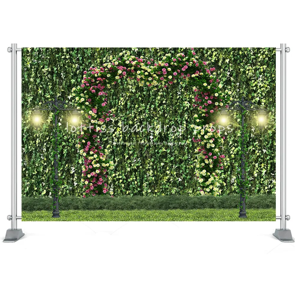 Arrière-plan mural de plantes roses, accessoires de photographie de rencontres d'amour, fleurs, cérémonie d'activité de mariage, arrière-plan d'anniversaire pour enfants de printemps 