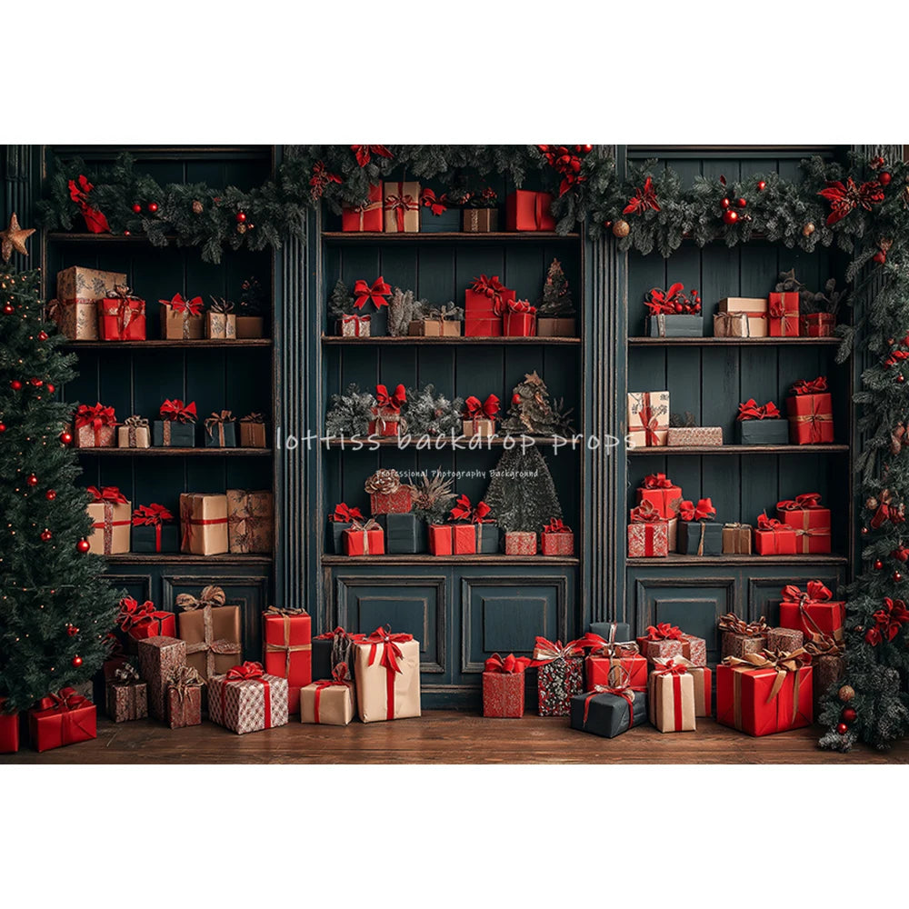 Christmas Cabinet Backdrops Kids Adult Photography Child Baby Photocall Decors WInter Photocall Xmas Backgrounds