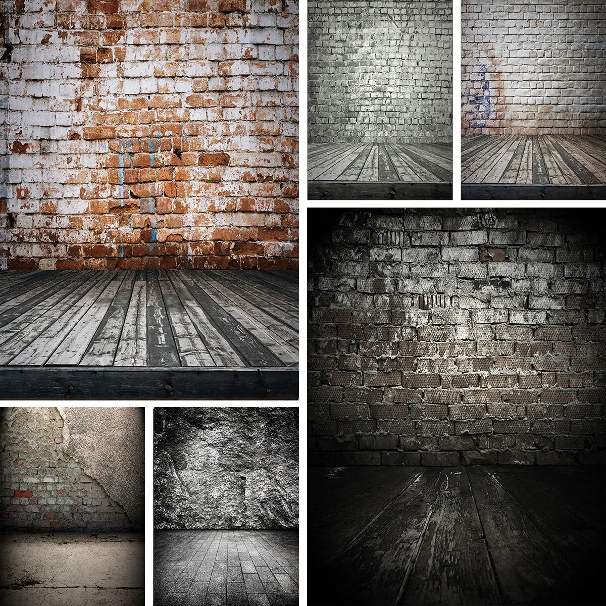 Brick Wall Wooden Board Floor Backdrops Vintage Portrait Newborn Baby Children Photography Backgrounds Professional Photostudio