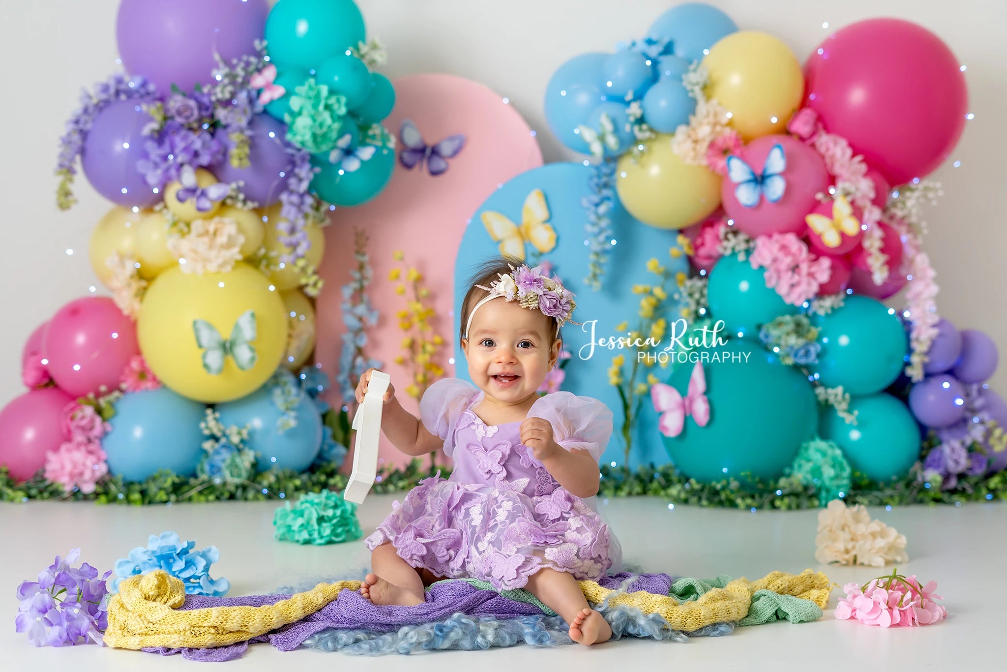 Fairy Balloons Arch Backdrop Wonderland Party Decors Kids Baby Cake Smash Photography Props Child Adult Birthday Backgrounds