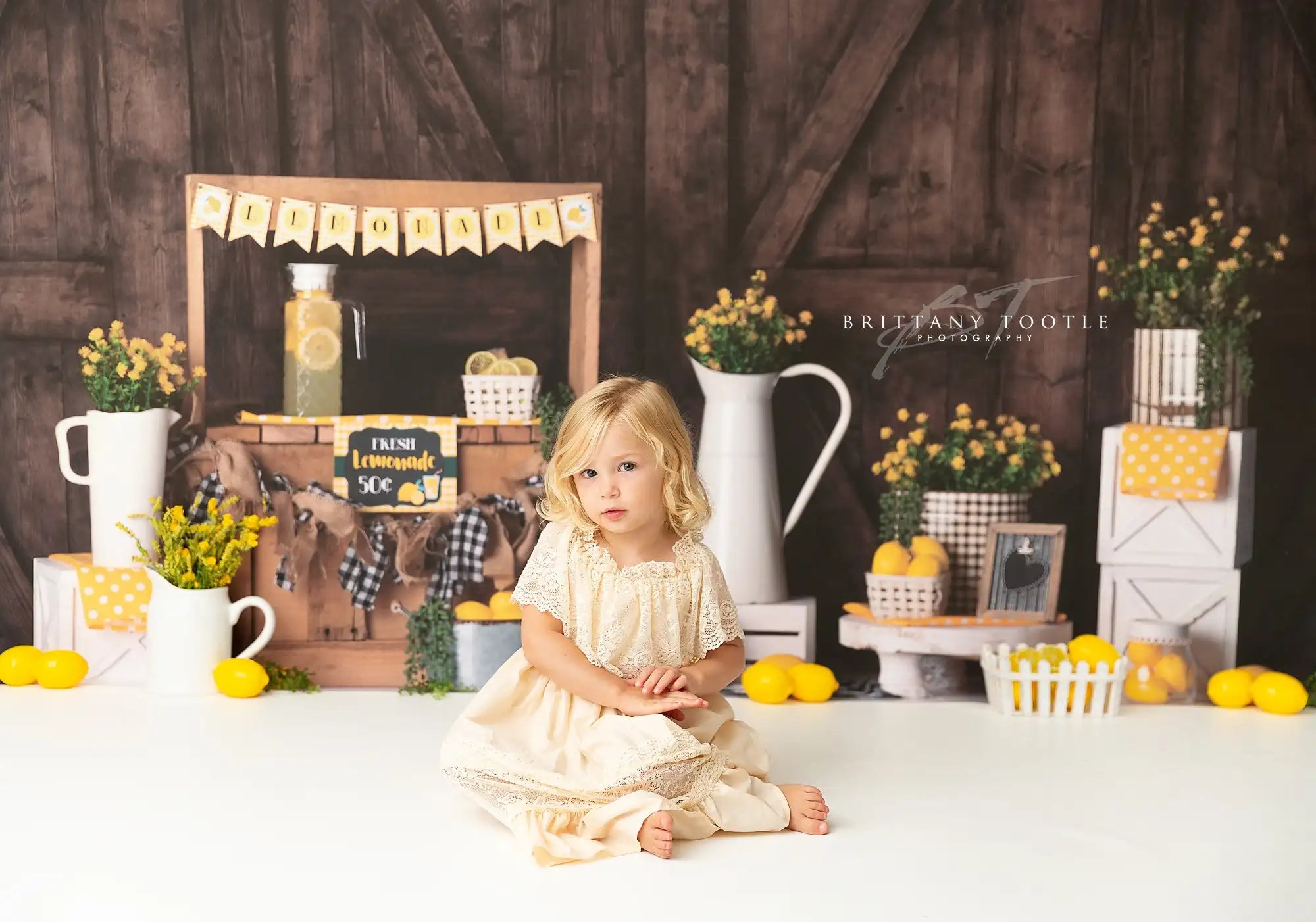 Lemonade Backdrop Wooden Door Kids Baby Cake Smash Photography Props Child Girls Adult Birthday Studio Backgrounds