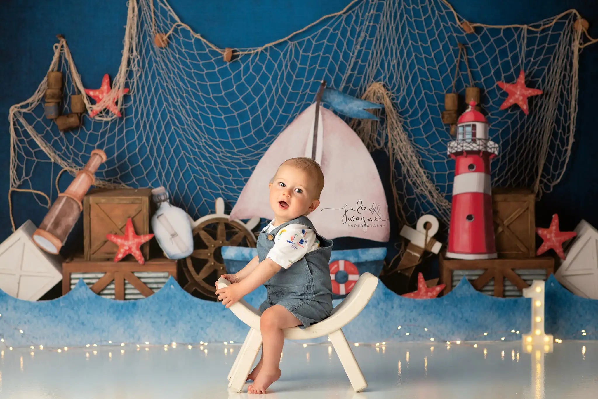 Sea Boat Photography Backdrop Kids Baby Cake Smash Photocall Decors Child Boys Adult Birthday Studio Backgrounds