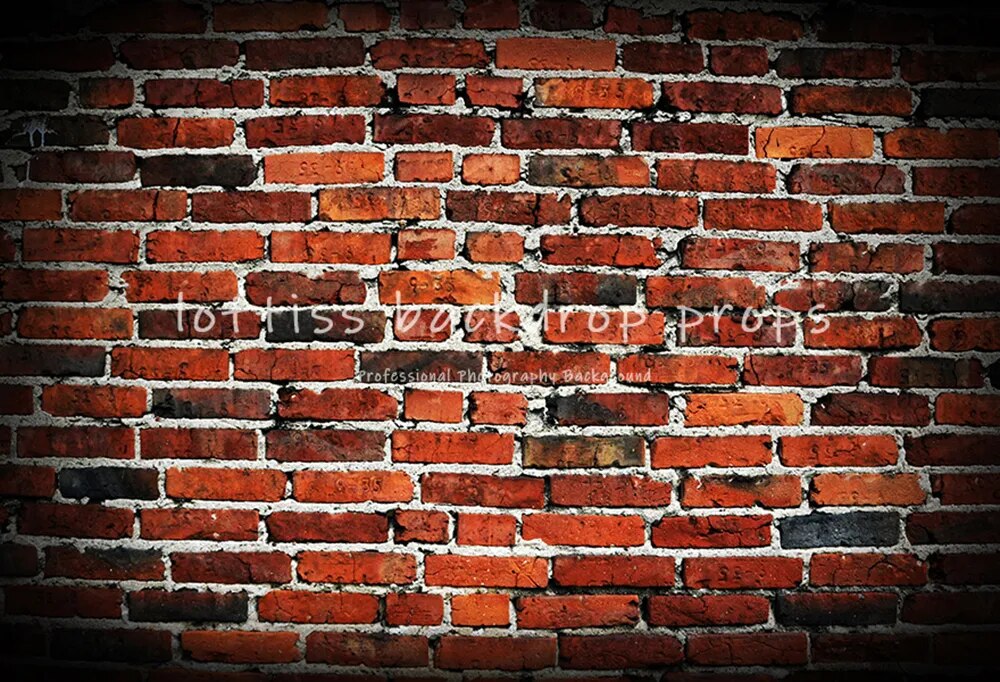 Dark Red Brick Wall Photography Backdrop Old Brown Brick-wall Wallpaper Adult Portrait Baby Child Birthday Decor Background