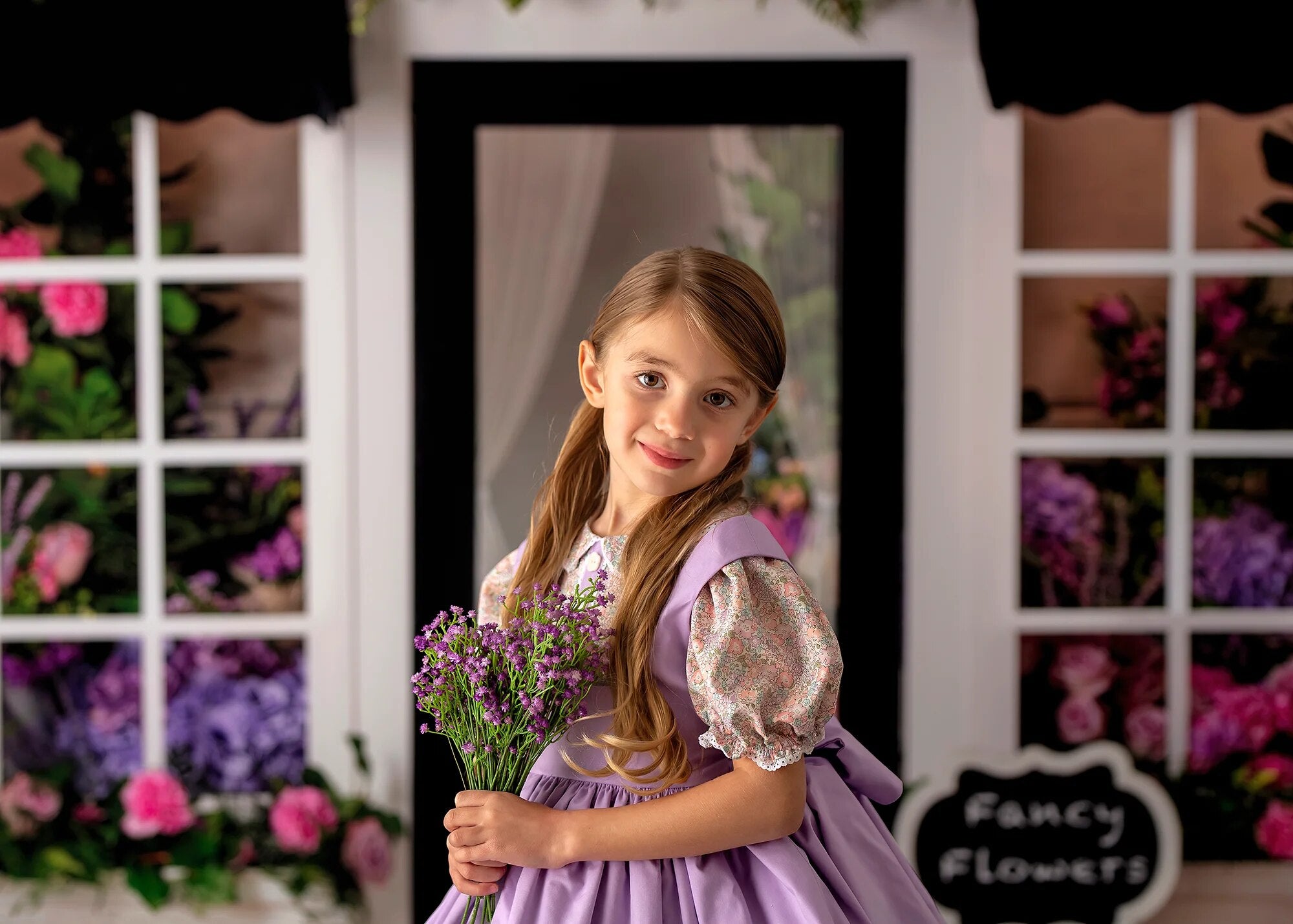 Village Florist Backdrops Girl Kids Photography Props Child Adult Photocall Decors Spring Flower Store Background