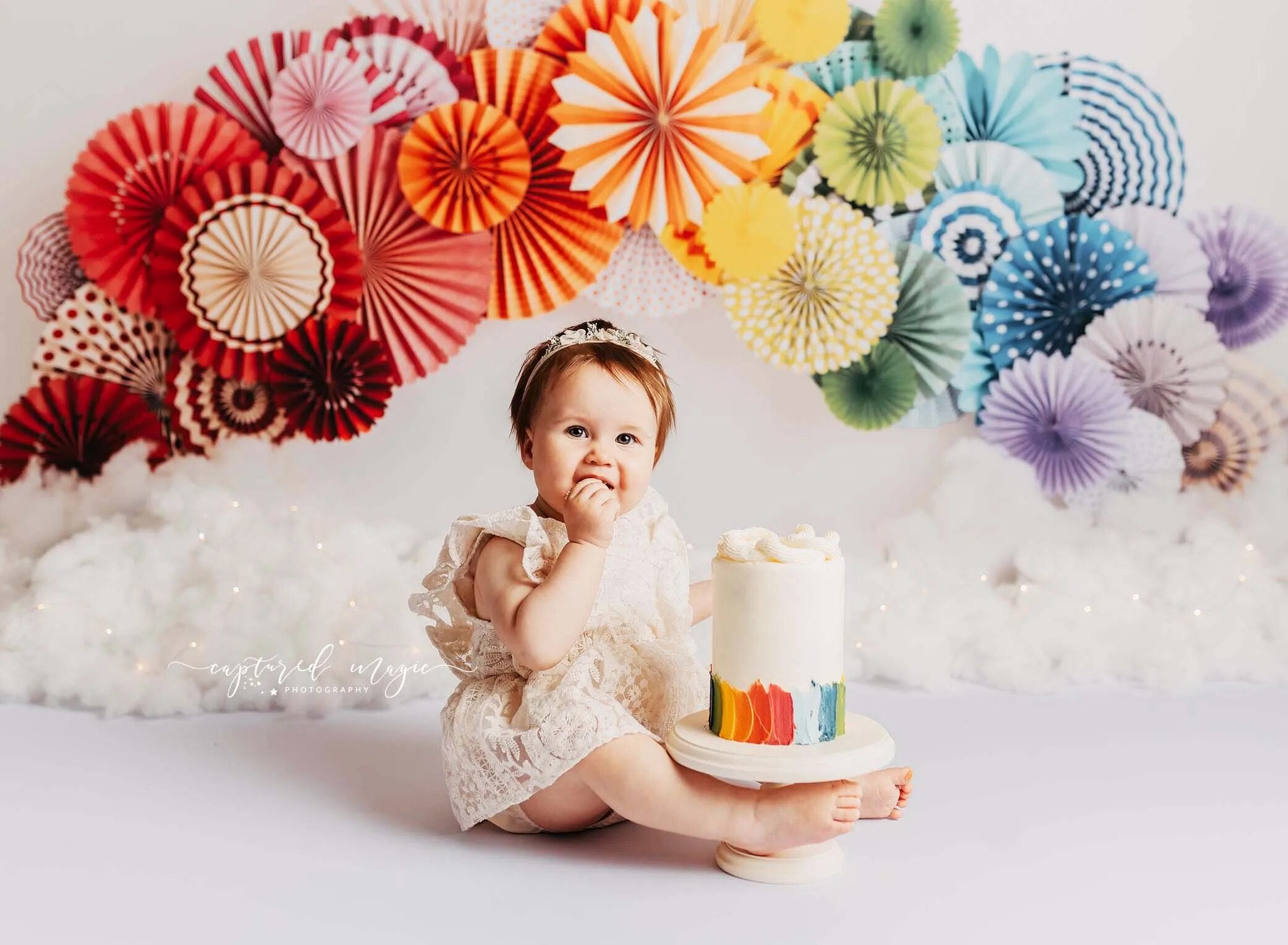 Rainbow Honey Pie Backdrops Kids Baby Photorgraphy Props Child Adult Photocall Decors Cake Smash Birthday Background