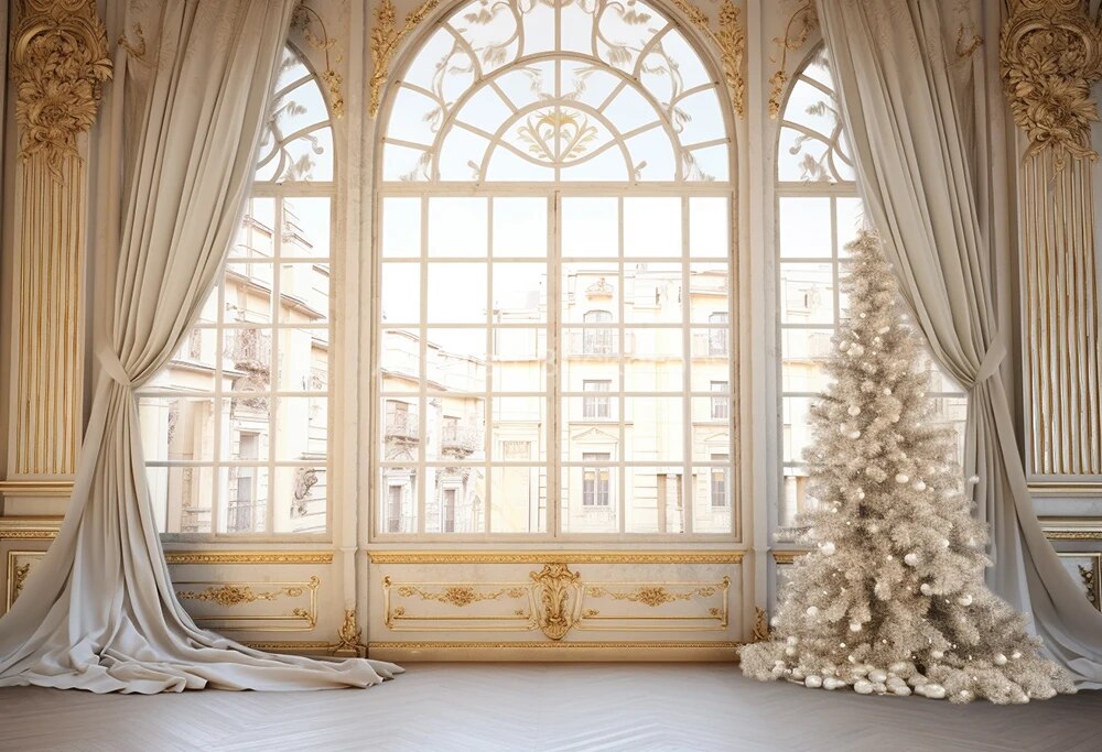 Christmas Tree Castle Room Backdrops Kids Adult Photography Props Child Baby Photocall Decors Xmas Forest Living Room Background