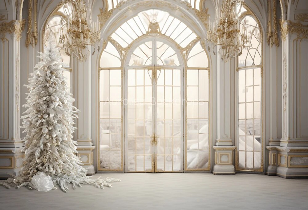 Christmas Tree Castle Room Backdrops Kids Adult Photography Props Child Baby Photocall Decors Xmas Forest Living Room Background