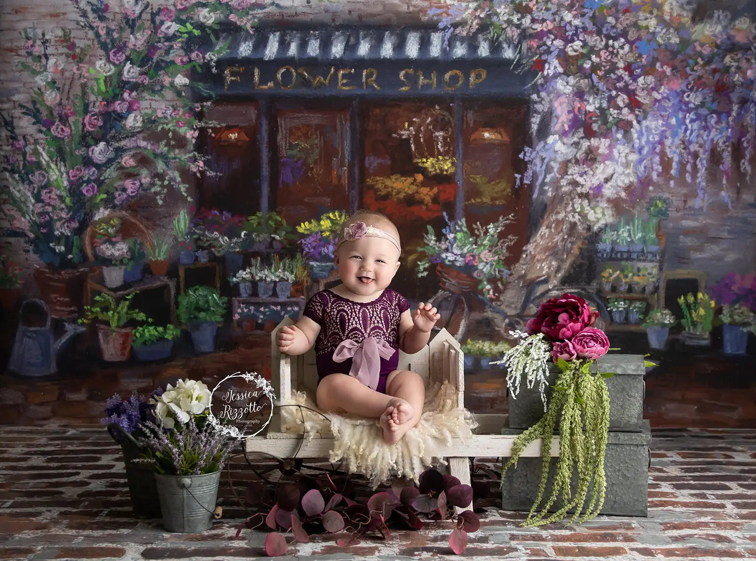 Spring Flower Shop Backdrops Kids Girl Photography Child Adultl Photocall Props Garden Foral Backgrounds