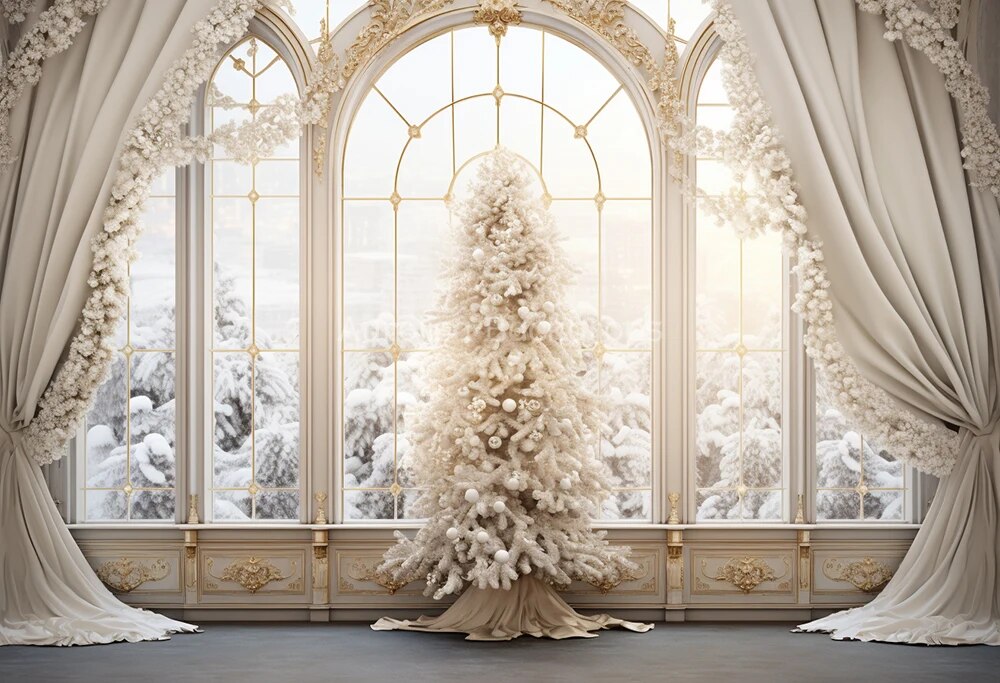 Christmas Tree Castle Room Backdrops Kids Adult Photography Props Child Baby Photocall Decors Xmas Forest Living Room Background