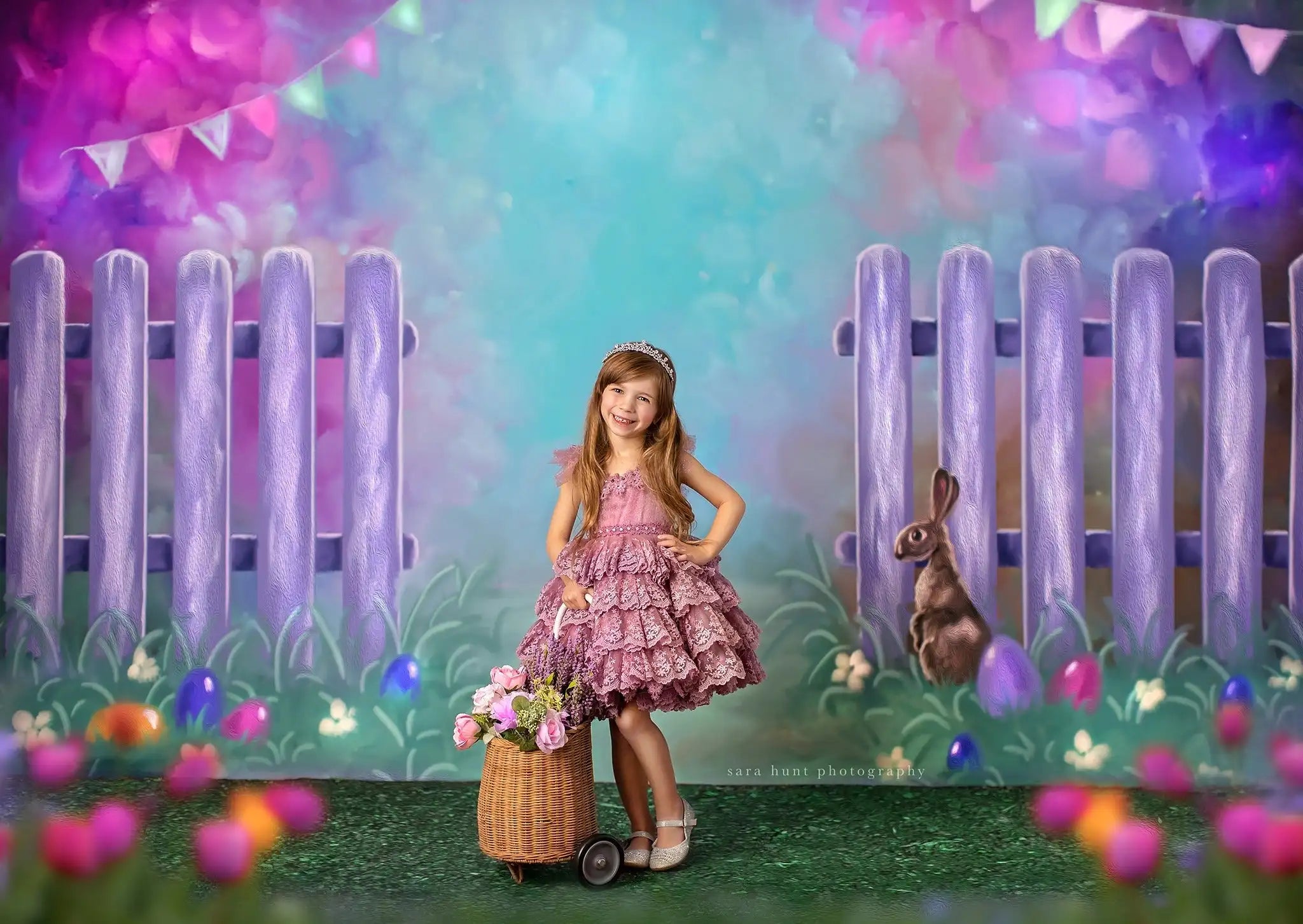 Garden Entrance Bunny Backdrops Kids Baby Photography Child Adult Photocall Spring Easter Backgrounds