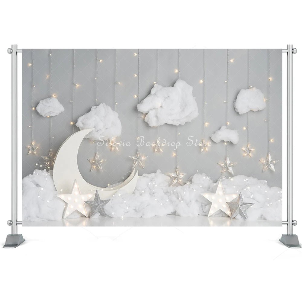 Dreamy by Sweet Memories Photography Backdrop Children Birthday Cake Smash Photo Background Star Moon Decor Photo Studio Props