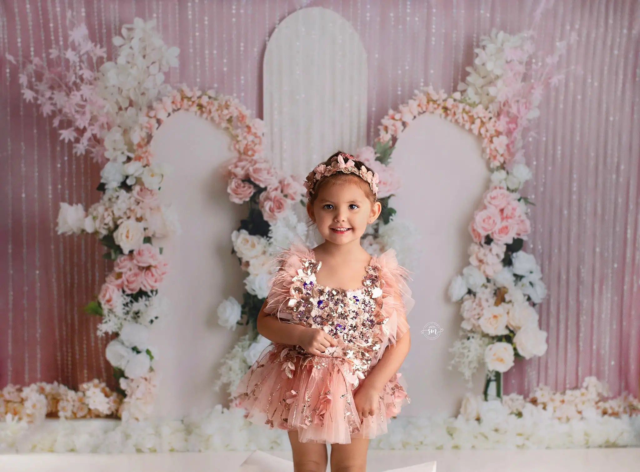 Cherry Blossom Archway Backdrop Spring Floral Kids Baby Cake Smash Photography Props Child Adult Birthday Studio Backgrounds