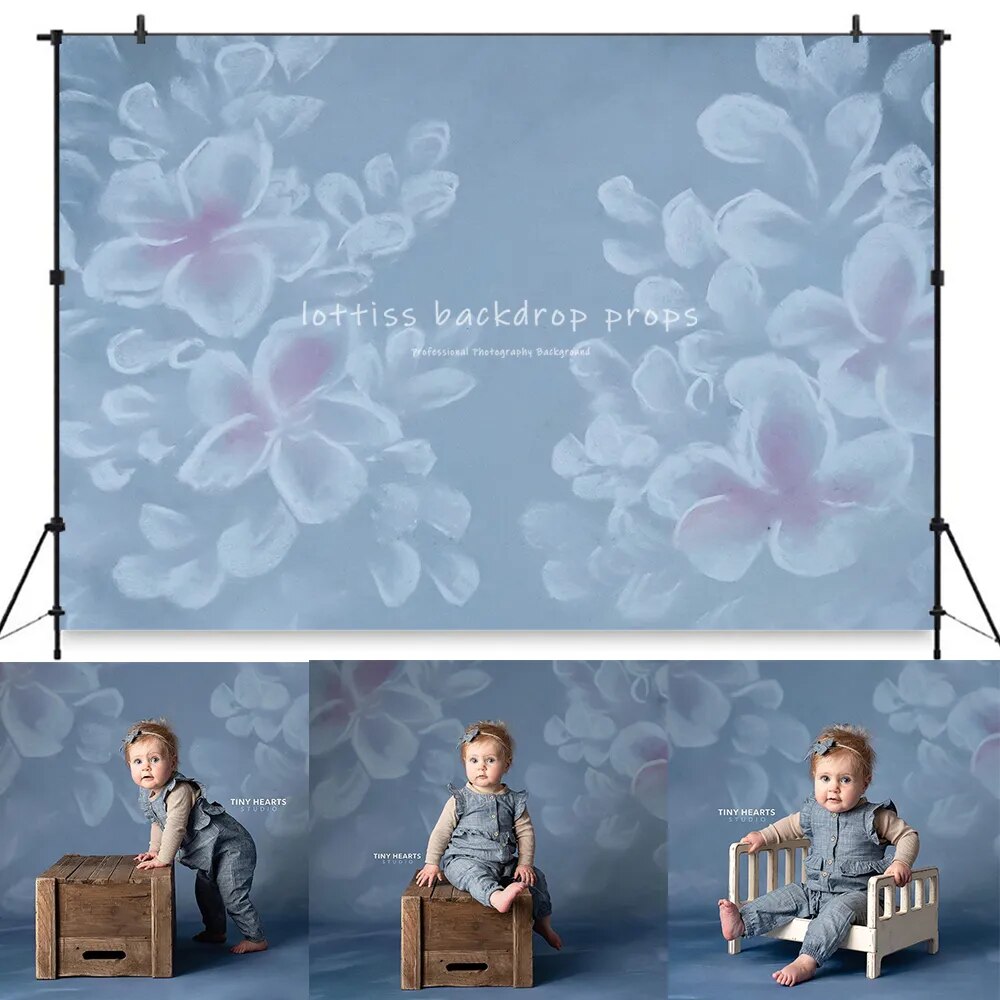 Floral Portrait Photography Backdrops Adult Kids Prengnat Photocall Props Garden Flower Background Baby Birthday Photostudio